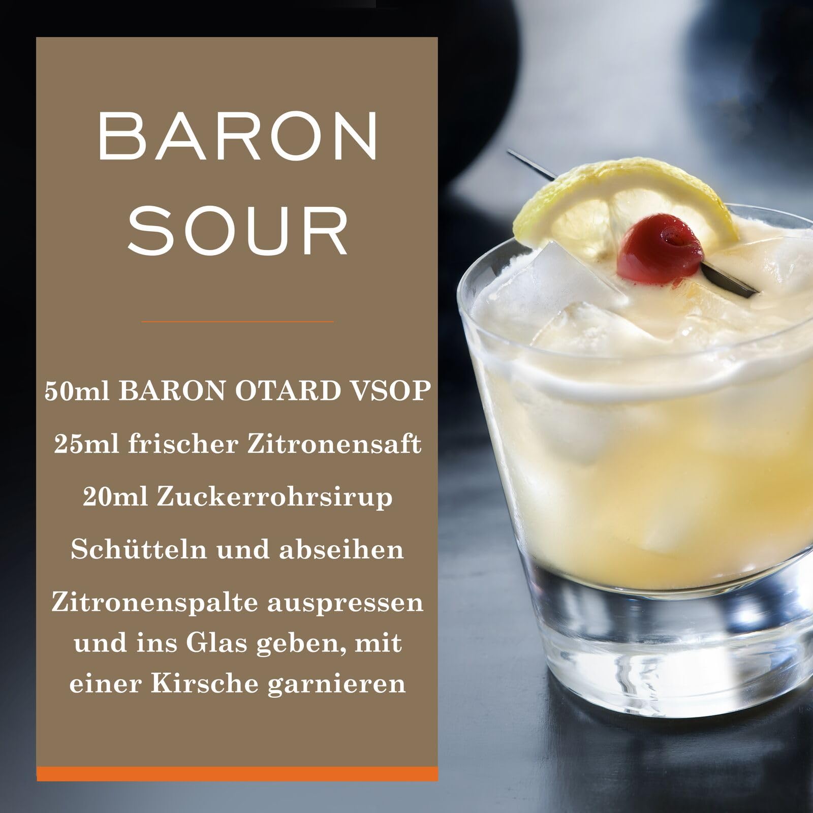 Baron Otard VSOP Cognac 40% 70cl Doppelt destillierter Premium-Cognac gereift in Eichenfässern