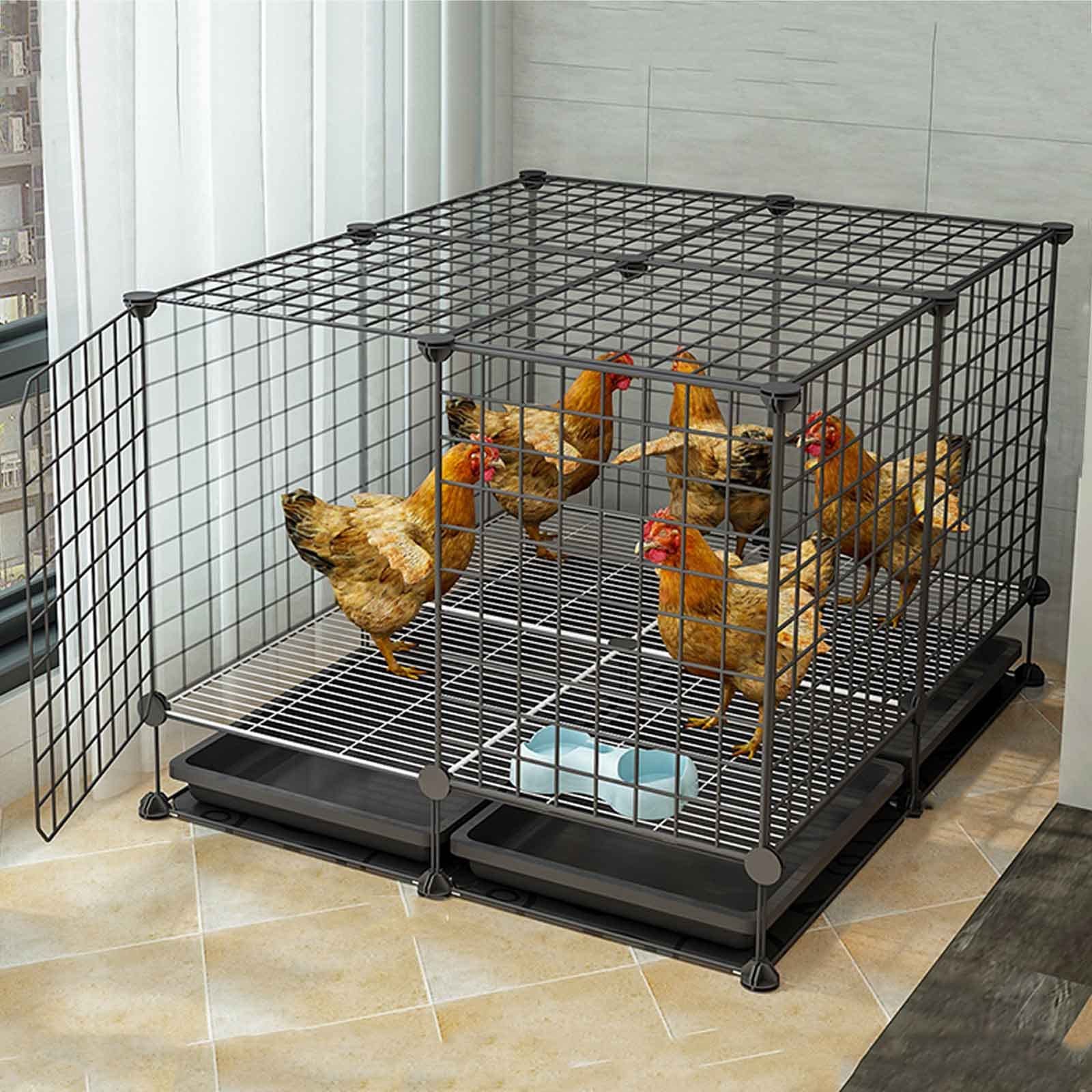 KleintierkäFig Geflügelkäfig Metall-Hühnerställe, Haustier-Laufstall, DIY-Kleintierkäfig Für Hasen/Nager/ Chinchilla/Kaninchen/Katzen/Frettchen/Huhn/Ente/Gans ( Color : A-cage , Size : 75*75*58CM )