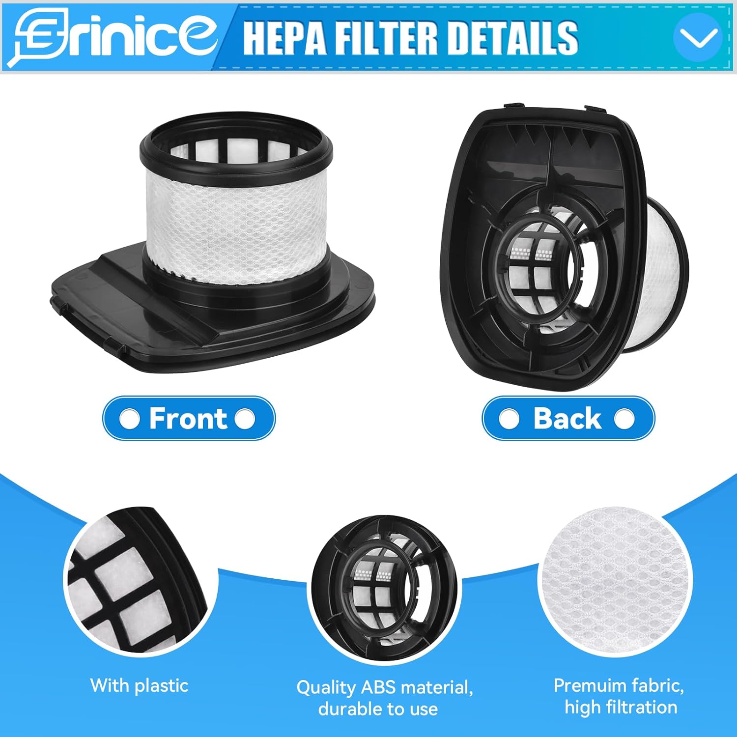 Detailed view of the HEPA filter components