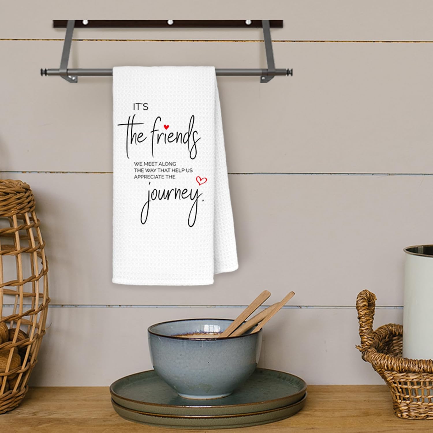 JINYO Friends Gifts Kitchen Towels, Gifts for Best Friend Hand Towels for Bathroom Kitchen Decor, Friendship Gift for Women Friends Decorative Dish Tea Towels, 16x24 Inch - Image 4