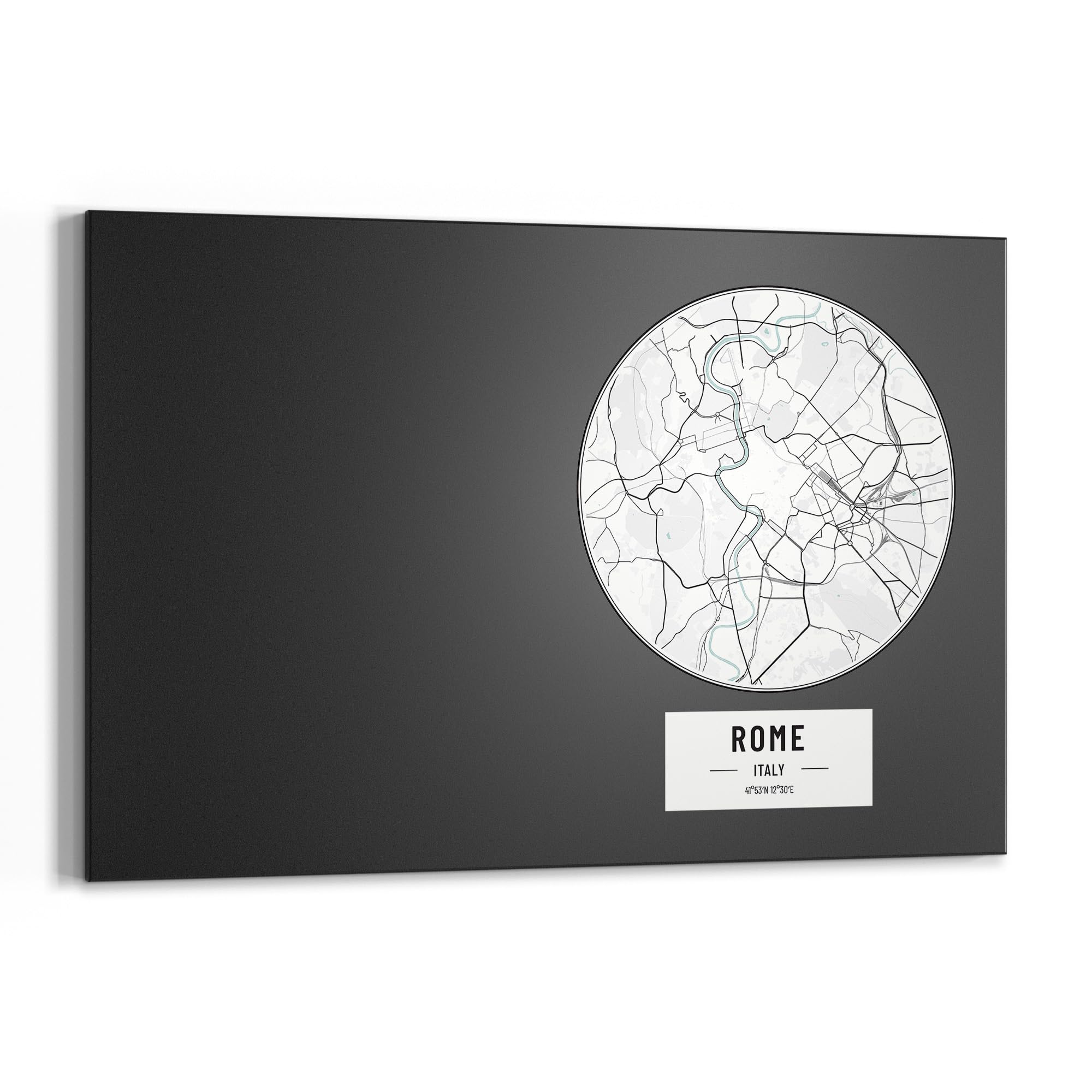 DEQORI Pizarra magnética con impresión UV, diseño "mapa de la ciudad", diseño rectangular, 90 x 60 cm, tiza metálica para escribir, decoración de pared para cocina, pasillo, habitación infantil y