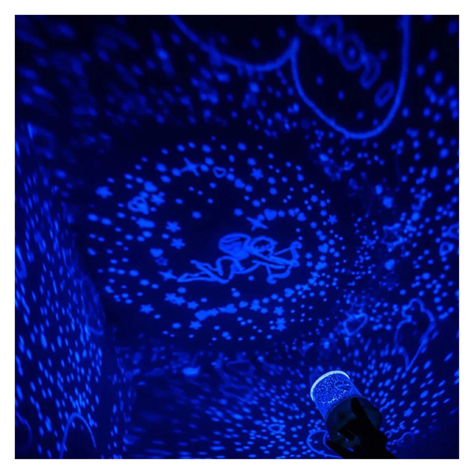YXCKG Colorful Star Projector Night Light, Star Light Projector for Bedroom, Skylight Projector with Cartoon Pictures, Night Light for Kids Make Sleep Peacefully, Best Gift (Color : Blue, Size : C)