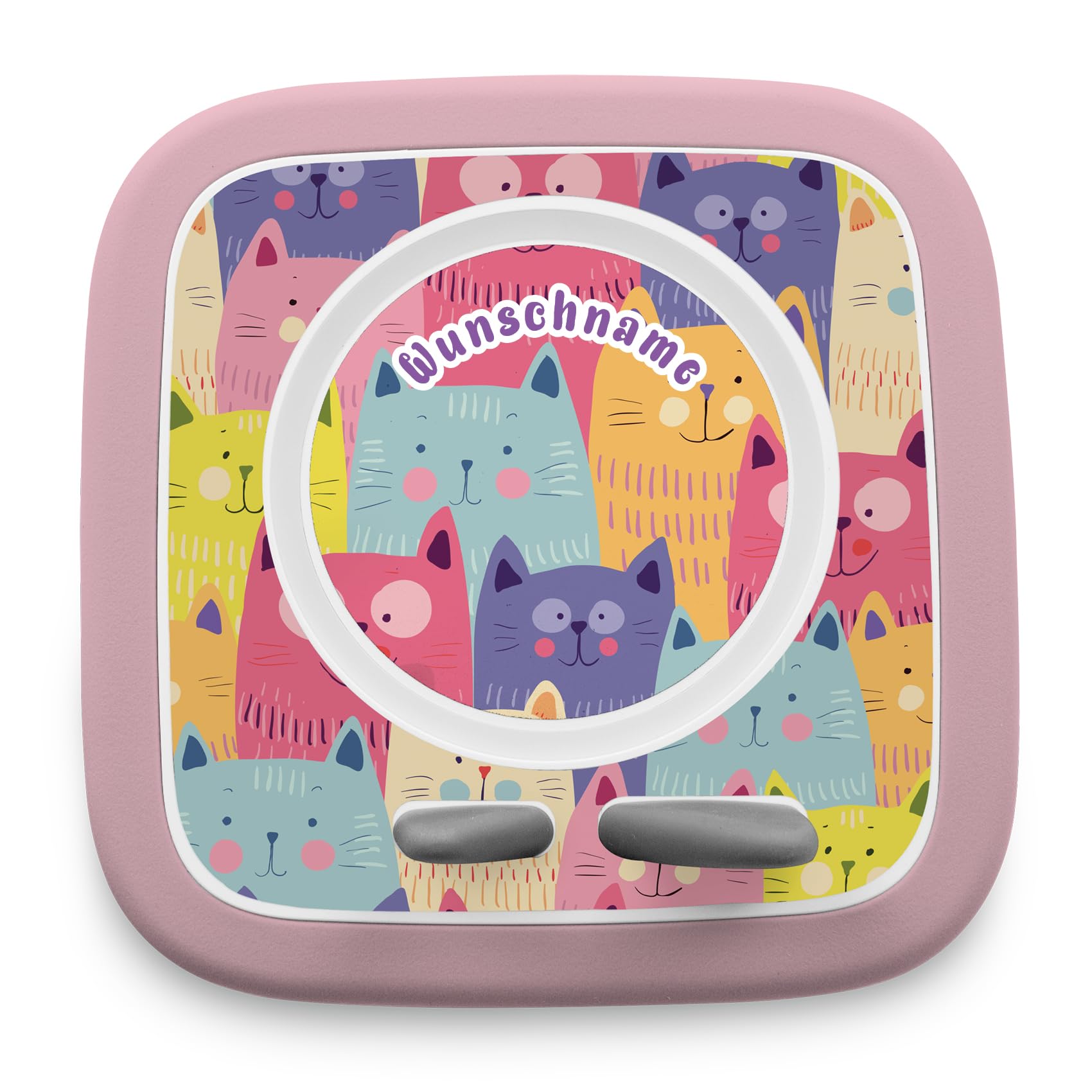 yabaduu Protective Film Compatible with Toniebox 2 Accessories Perfect Fit Self-Adhesive Protective Case with Scratch-Resistant Design for Children Y015 (04 Cats, with Name) — image 1
