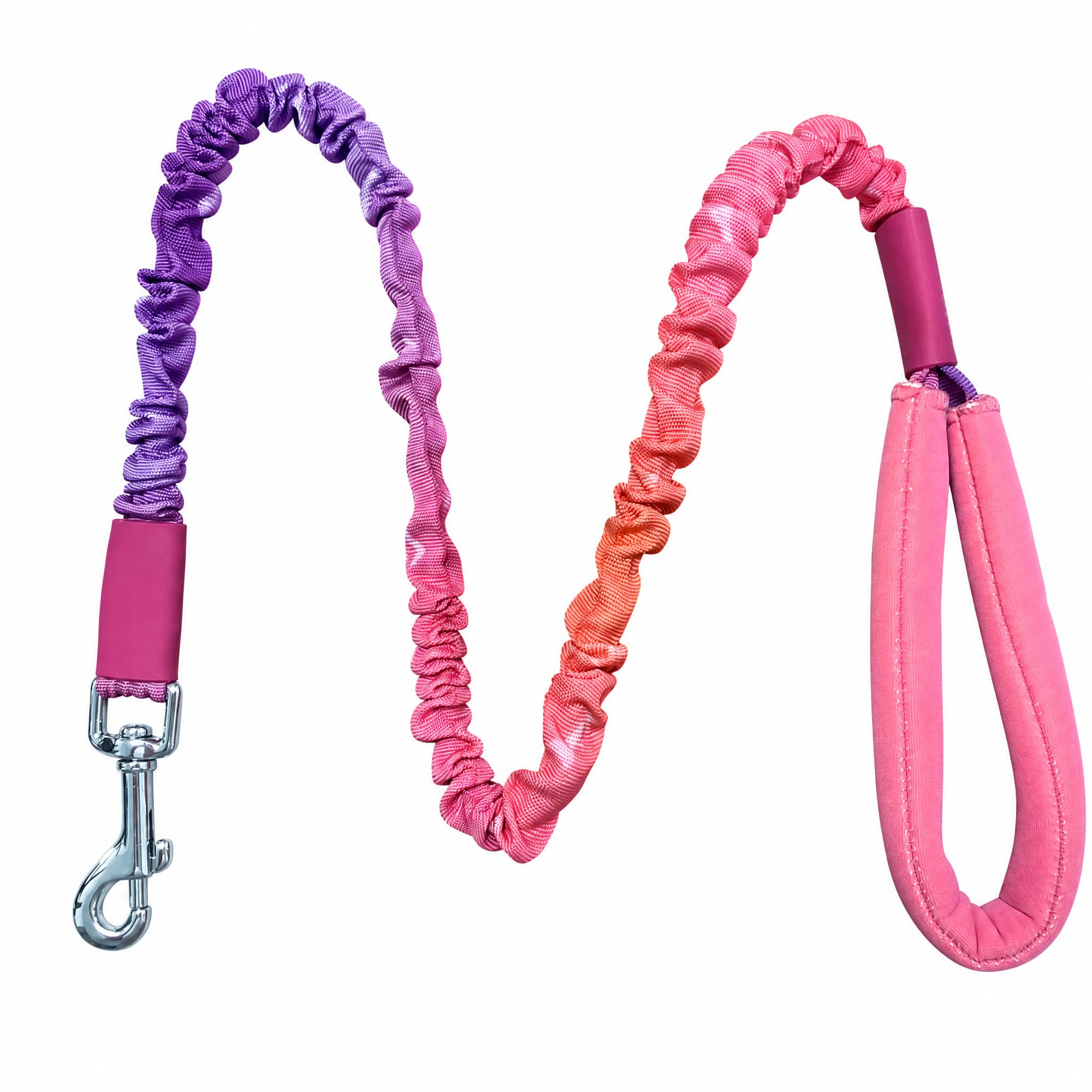 PetPog Bungee Dog Lead Pink, Elastic Shock Absorbing Dog Leash 95-140 cm with Soft Padded Handle and Zinc Alloy Snap Hook for Walking Training