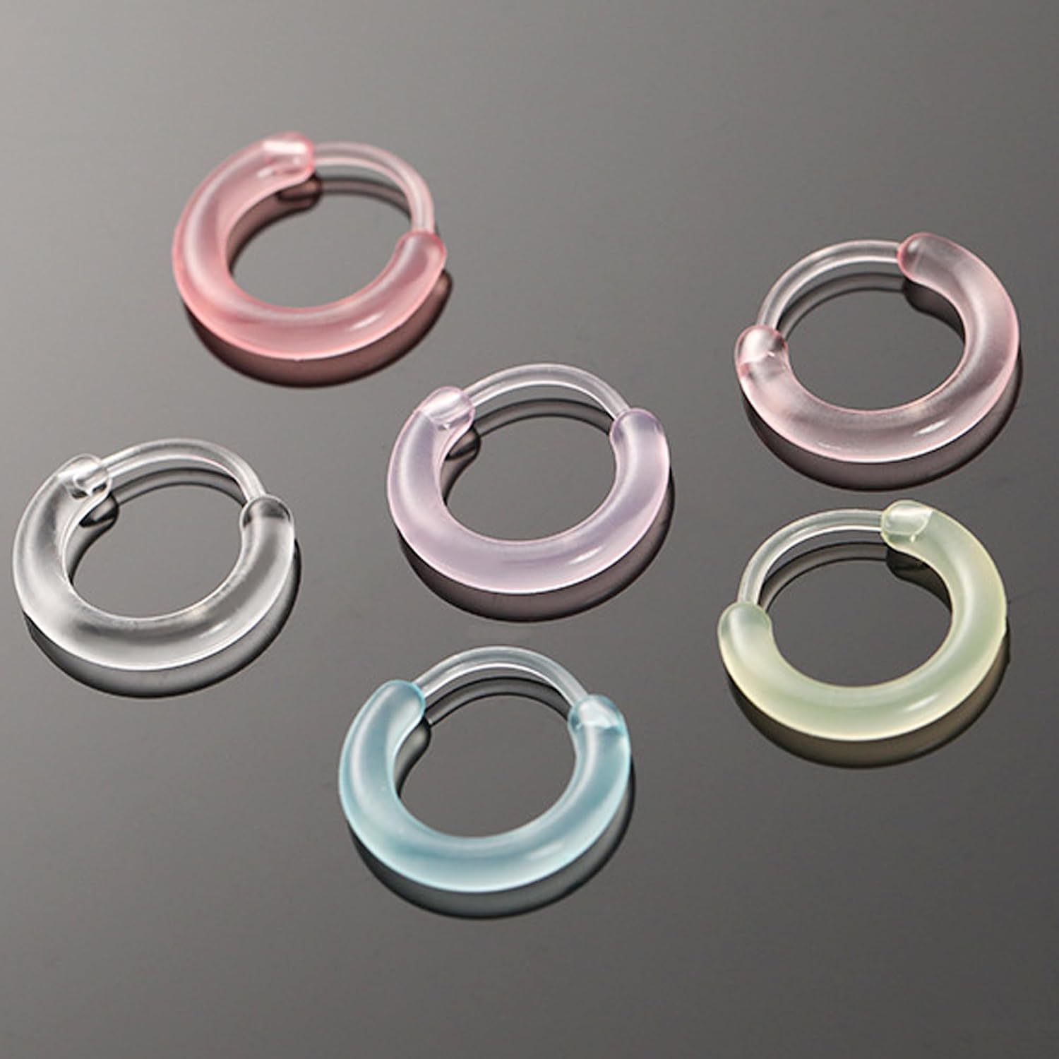 12 Pairs Plastic Hoop Earrings for Sensitive Ears Clear Hoops for Women