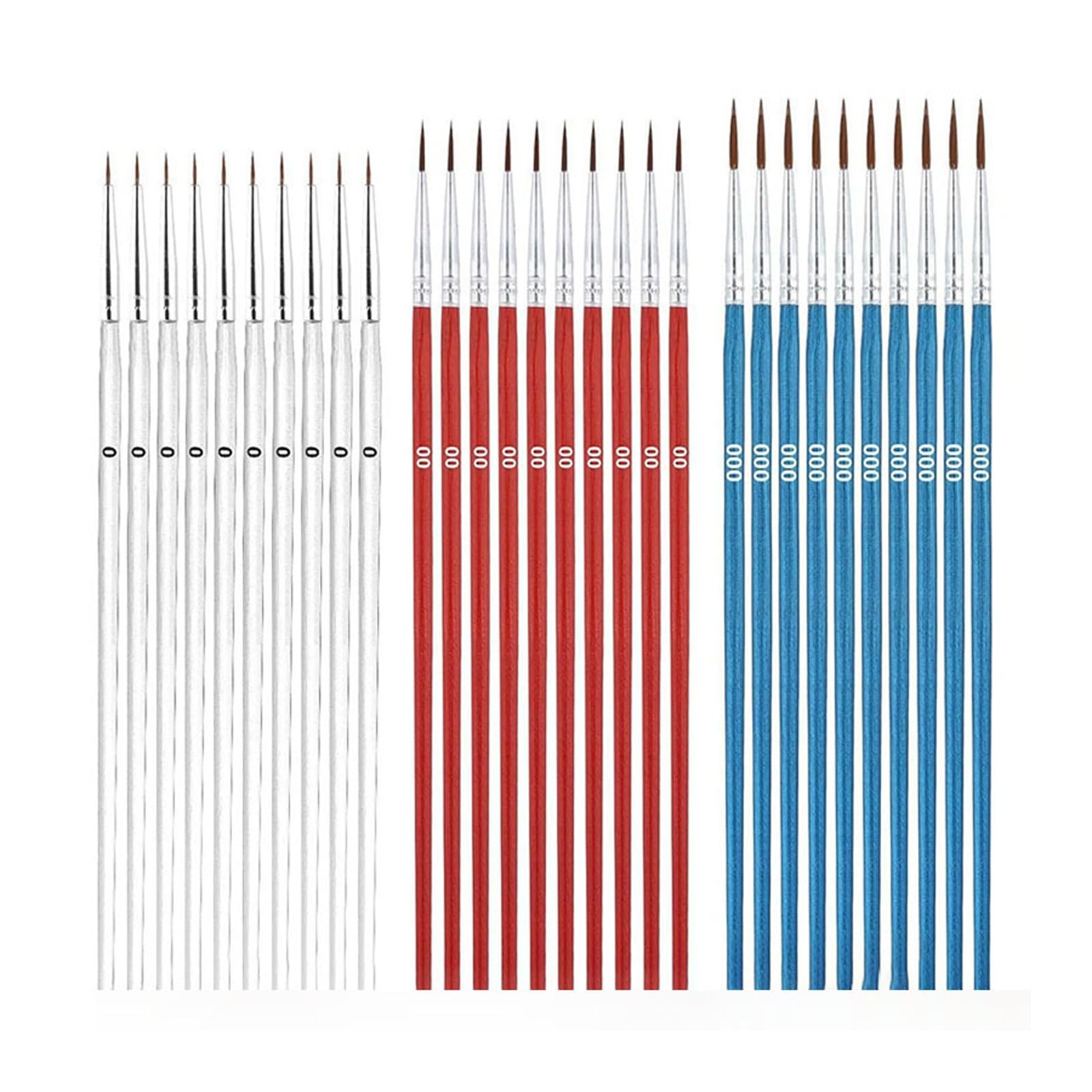 Msioytog C 30Pcs Fine Detail Paint Brush Miniature Brush For Acryli Watercolor Gouache Oil Face Painting Scale Model Figurines Ergonomi Brushes