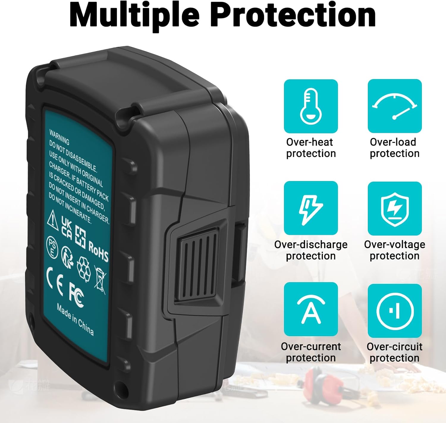 CREABEST 12V 4000mAh CB120L Battery Compatible with Ryobi 12 Volt Battery Replacement L1212R,130503001,130503005,CB120L,BID-1201,BS12CA,CAH120LK,CD100,HJP002 Li-ion +1 Charger (NOT for CB120N)