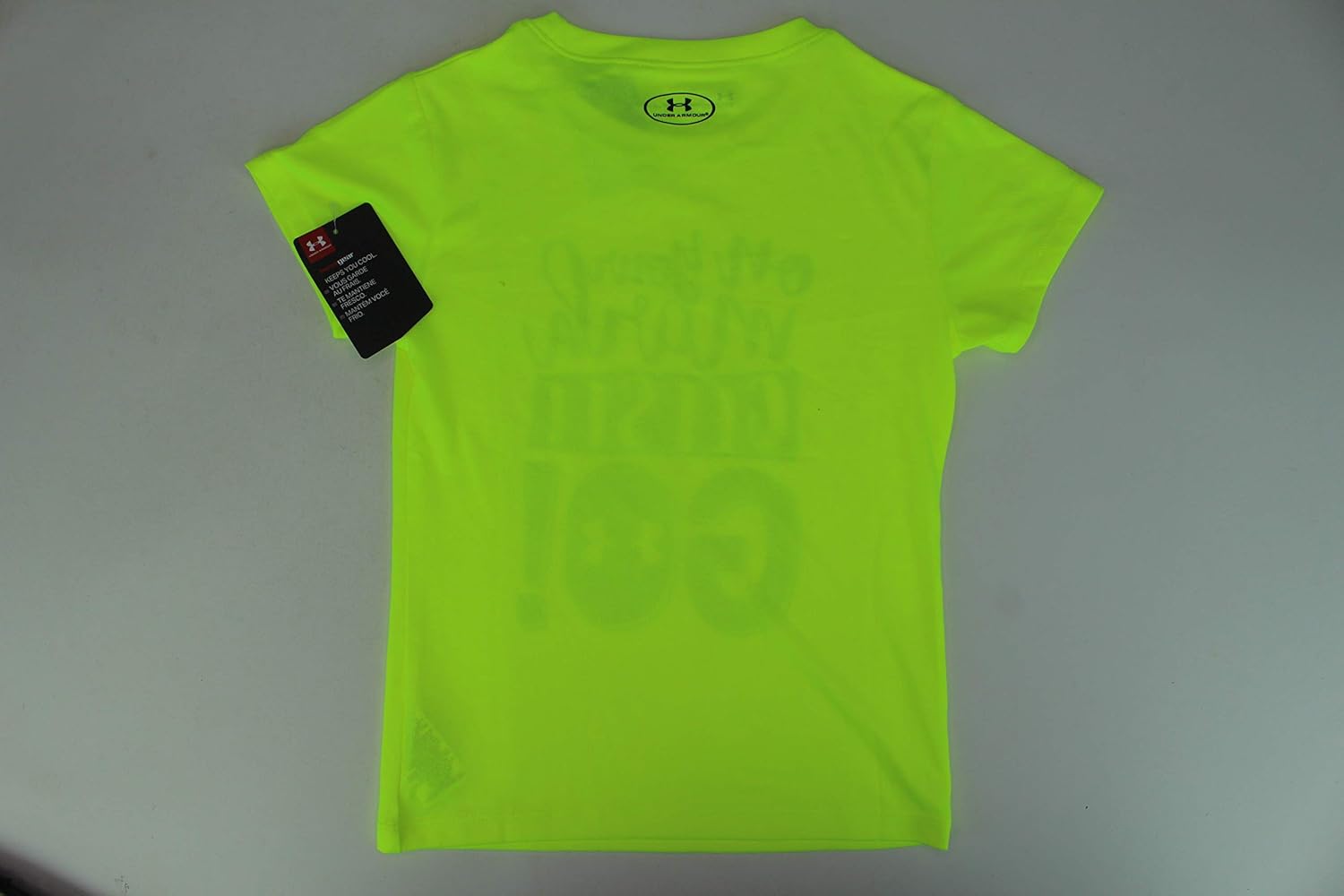 Under Armour Little Girl's Basic Short Sleeve Graphic Tee Shirt Shirt, hi gh/vis Yellow go - CXLD, Delete- DO NOT UPLOADE - Style CXLD