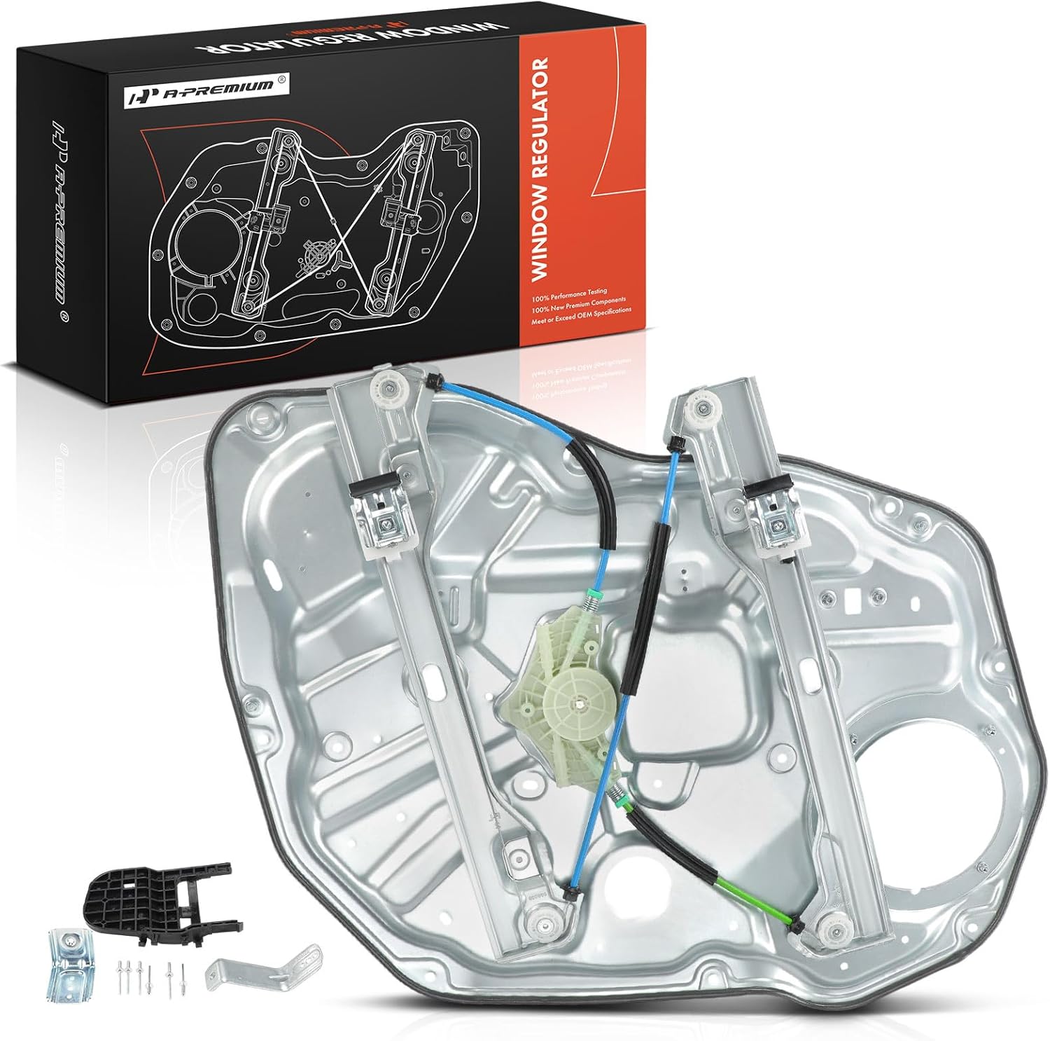 A-Premium Power Window Regulator with Motor Front Passenger Side Compatible with Kia Sorento 2011 2012 2013 2014, Sport Utility, with Panel