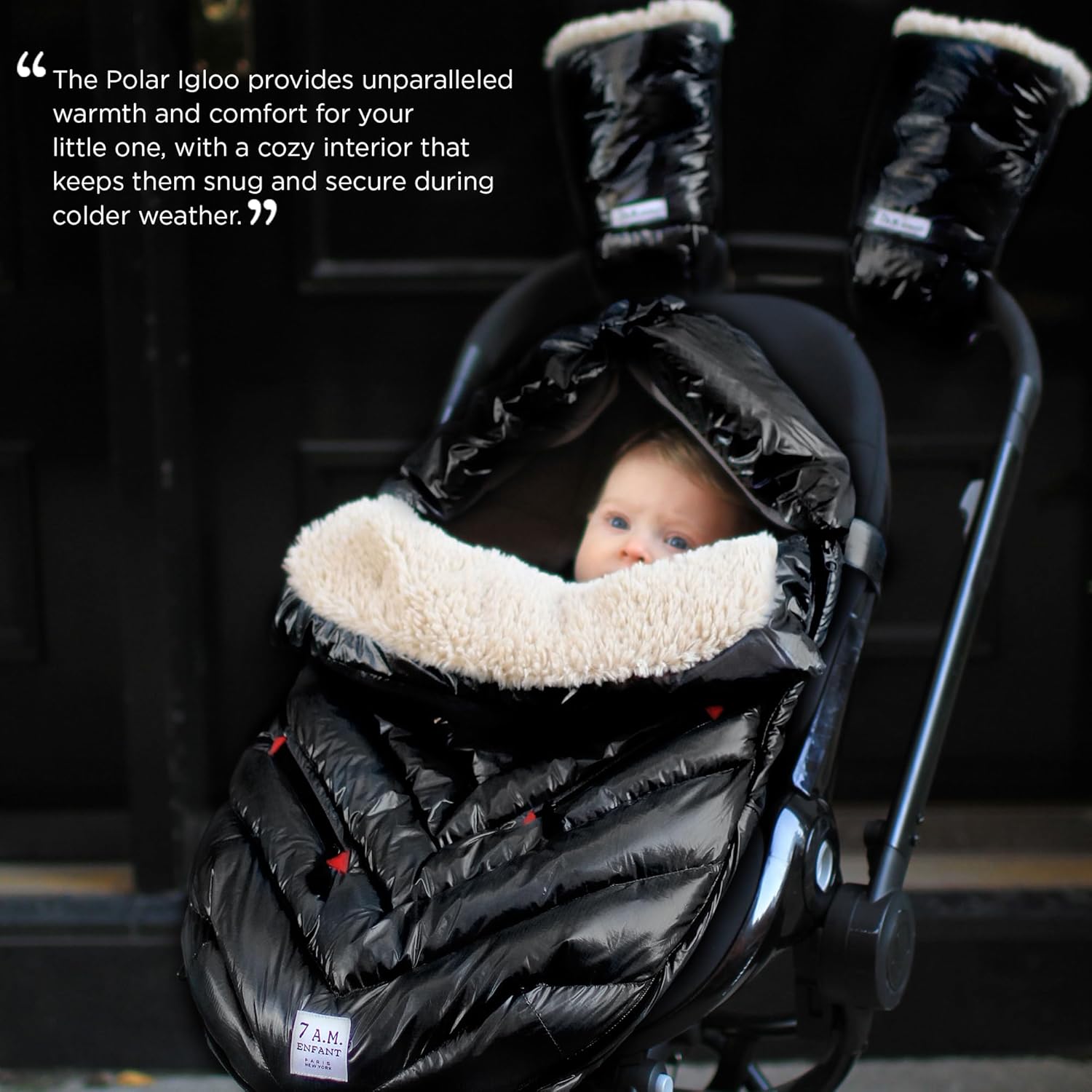7AM Enfant Stroller & Carseat Footmuff - Polar Igloo Baby Cover for Car Seat & Stroller, Weatherproof & Multi-Seasonal Baby Bunting Bag Adaptable for Infant, Toddler, Child onto Stroller, Jogger, Pram