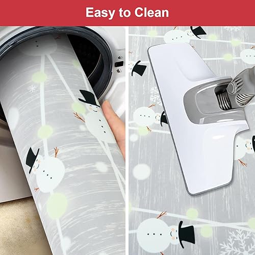 Miniatura 7 de ASPMIZ Juego de 3 alfombras y tapetes de cocina de Navidad, juego de 3 alfombras de cocina con copos de nieve, tapetes de cocina antideslizantes de