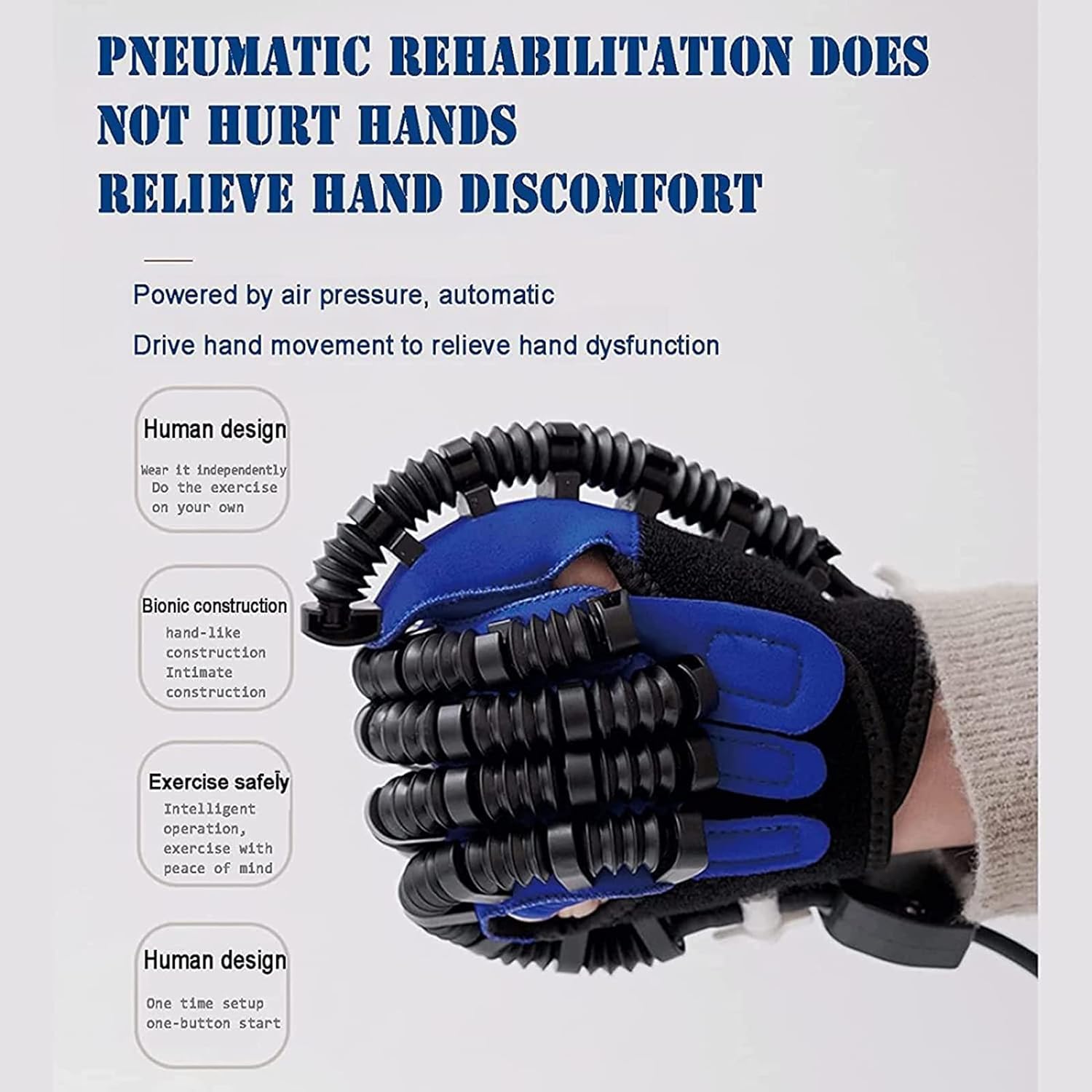 Obie Rękawice Do Rehabilitacji Dłoni Robot Siła Regulacja Hemiplegia Udar Artretyzm Lewa Prawa Ręka Rehabilitacja Palców Trener łagodzą Sztywność Dłoni, Left Hand, XX-Large