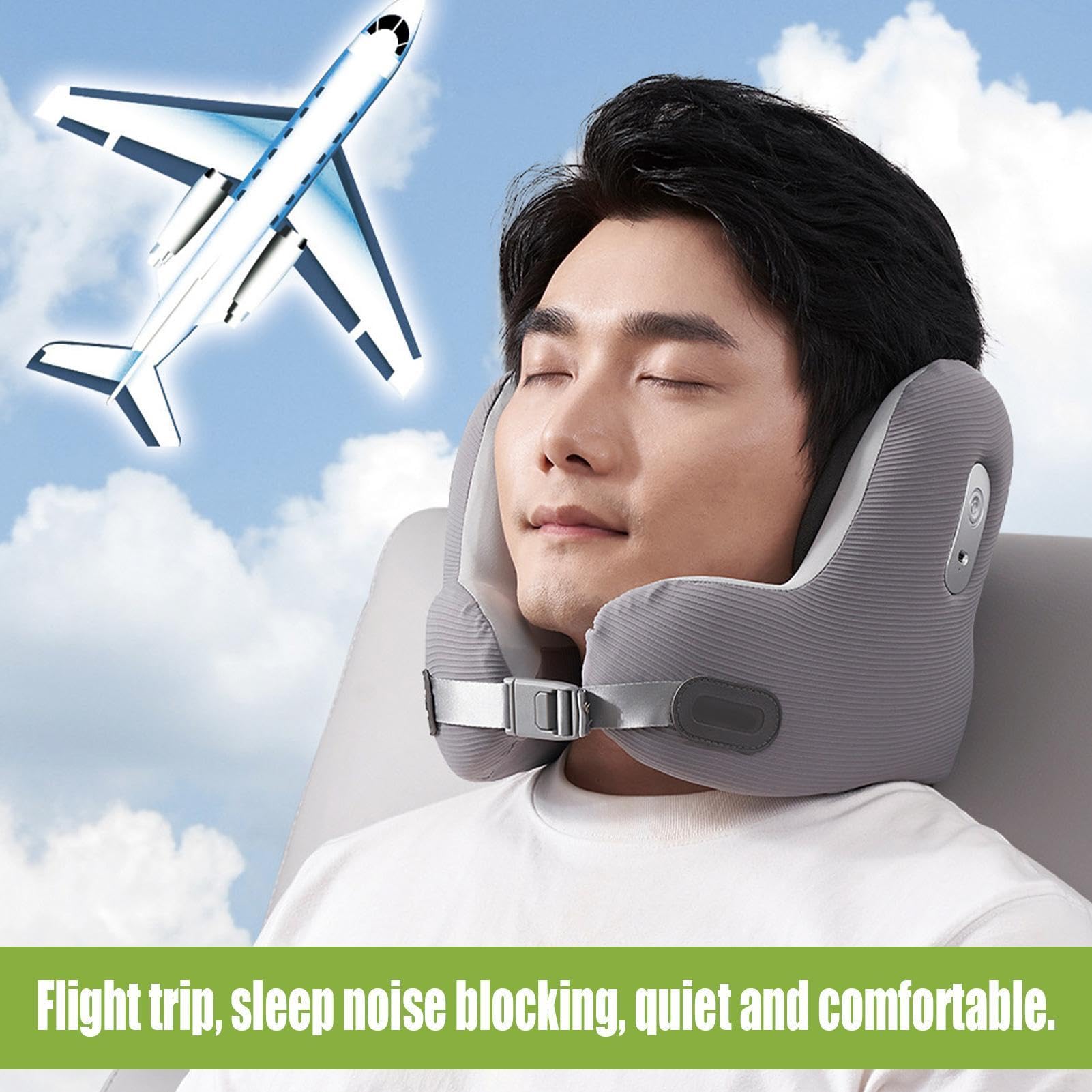 Cuscini Da Viaggio Per Aerei Auricolari Wireless E Fibbia Regolabile | Cuscini Supporto Collo Sonno In Portatile Antirumore Auto Aereo Lunghi Viaggi Viaggio Su Strada Pendolarismo Casa Adulti E
