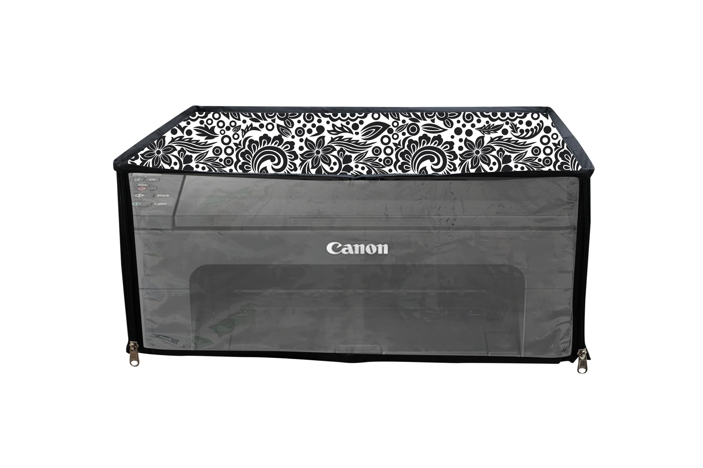 Printer Cover for Canon PIXMA E3370 All-in-One Wireless Ink Efficient Color Printer with Zipper for Dust Protection (Black)-image-32