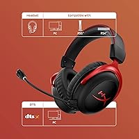 Vista 7 de HyperX Cloud II Wireless - Auriculares para juegos para PC PS4PS5 Nintendo Switch batería de larga duración de hasta 30 horas sonido envolvente 71