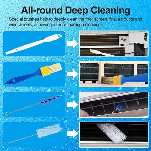 Miniatura 6 de Bolsa de limpieza de AC con varillas de soporte, kit de limpieza de aire acondicionado con herramienta de lavado resistente, kit de limpieza de AC,