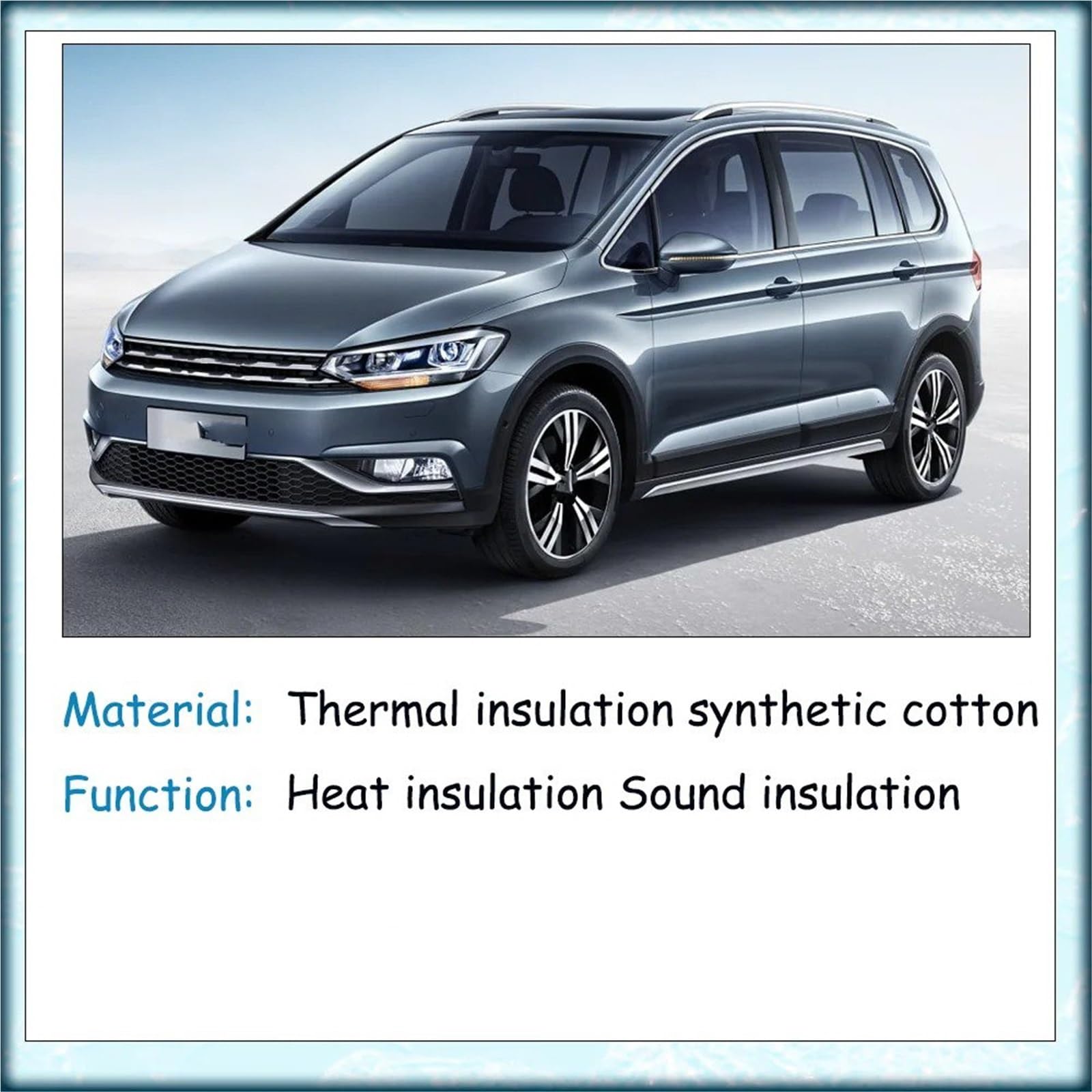 Almohadilla Aislante Capó Delantero Para VW Para Touran 5T 2015 ~ 2025 2016 2017 Capó Coche Motor Linin Aislamiento Térmico Algodón Insonorizado Accesorios Cubierta Estera