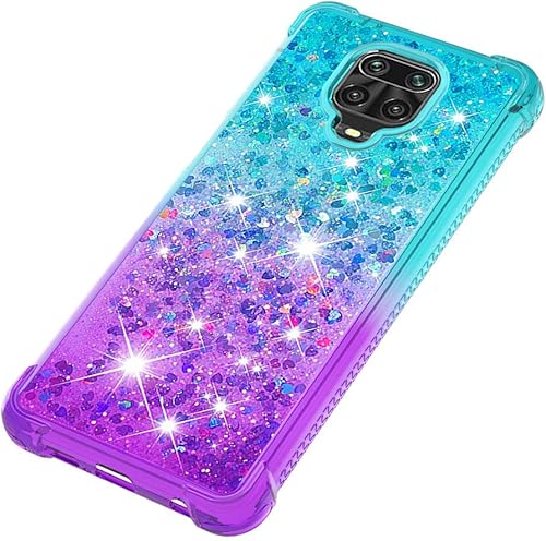 Miniatura 2 de SmallCas - Funda compatible con Redmi Note 9S, compatible con Xiaomi Redmi Note 9 Pro Glitter Flowing Gradient Quicksand Liquid Floating Phone Cover