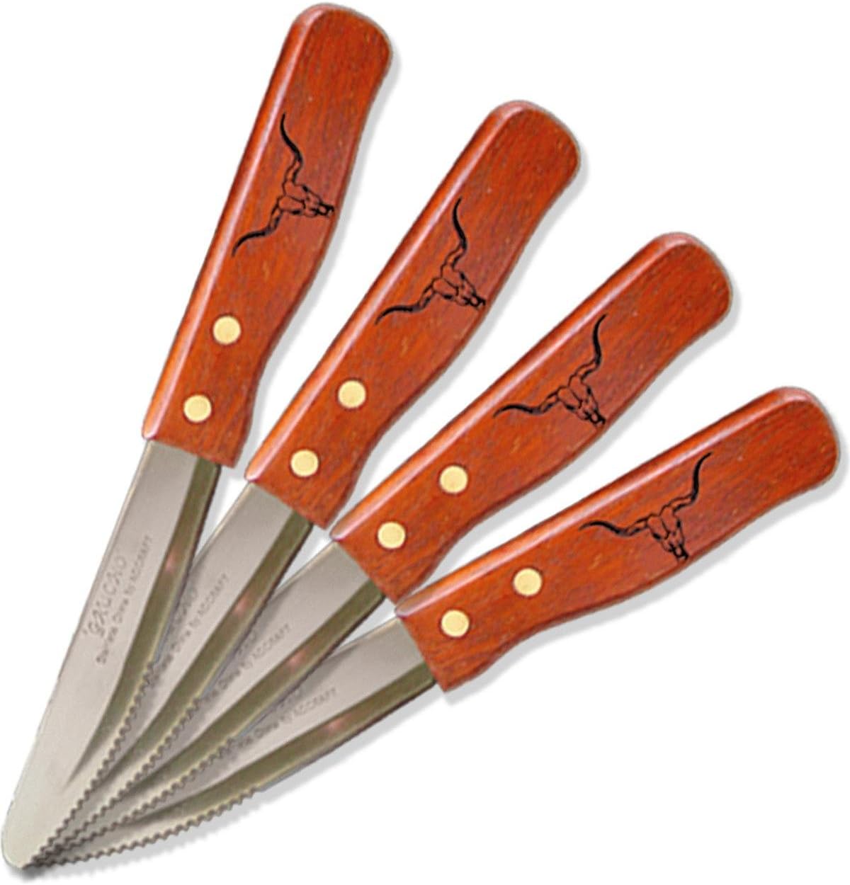 Moss Brothers Unisex Laser Engraved Longhorn Steak Knife 4