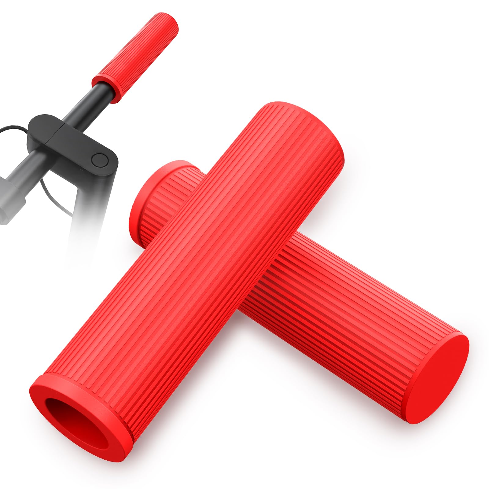 SYACHI 1 Pair Scooter Grips Ergonomic Handlebar Grips Compatible with Xiaomi Pro 4 Scooter Replacement Grips Electric Scooter Replacement Parts (Red)