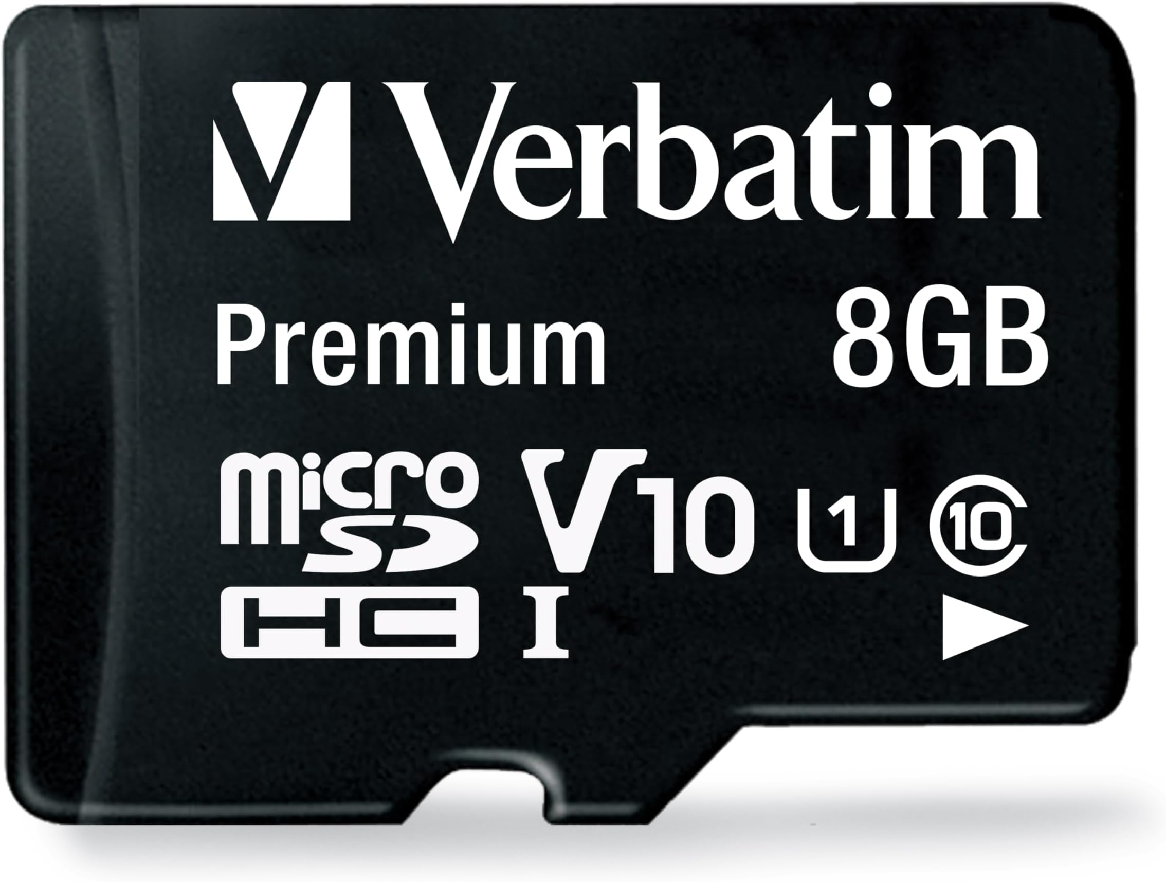 Verbatim 8GB Premium microSDHC Memory Card with Adapter UHS-I V10 Class 10 Supports Full HD (1080p) U1 Speed Rated Up to 80MB/s Read Speed