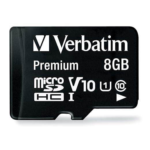 Verbatim 44081 8GB Premium microSDHC Memory Card with Adapter, UHS-I Class 10