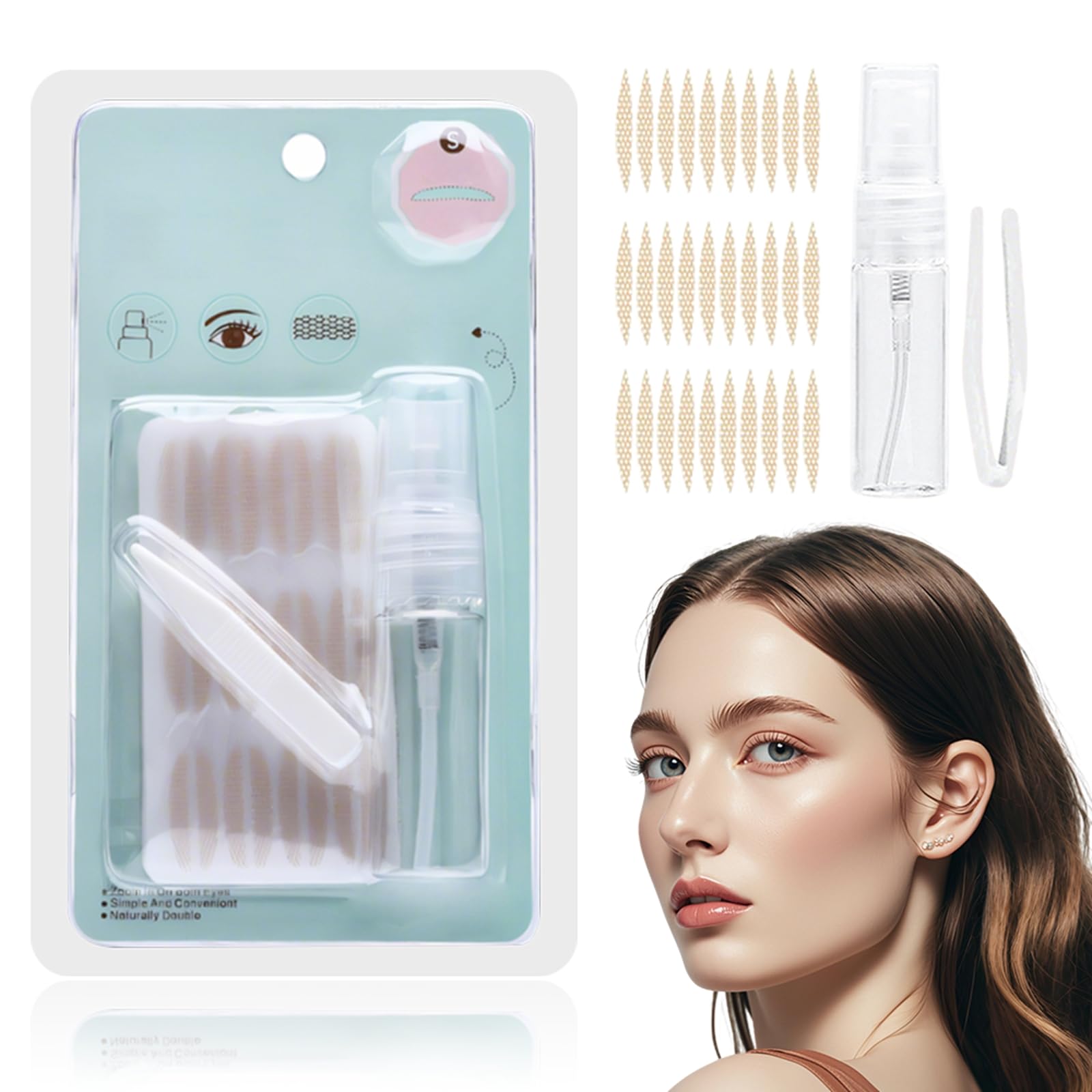 Glue-Free Invisible Double Eyelid Sticker,2025 New Eye Lid Tape For Hooded, Waterproof Invisible Double Eyelid Tape Natural Fiber Lace Eyelid Lifter