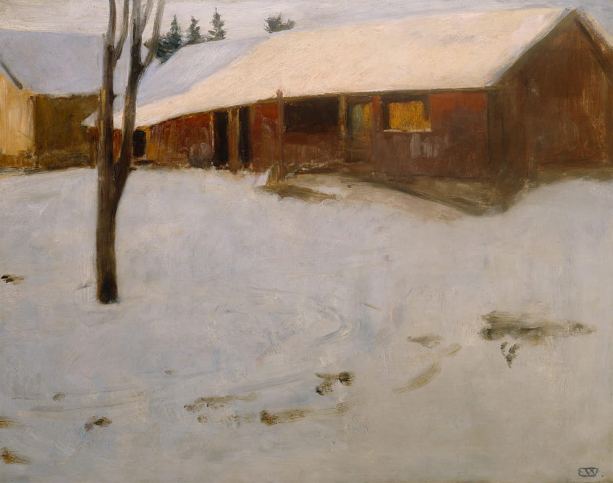 POSTERIIk Vintage Classic Picture Landscape Artwork Winter by Erik Theodor Werenskiold Portrait Canvas Painting for Office Home Decor 60x90cm