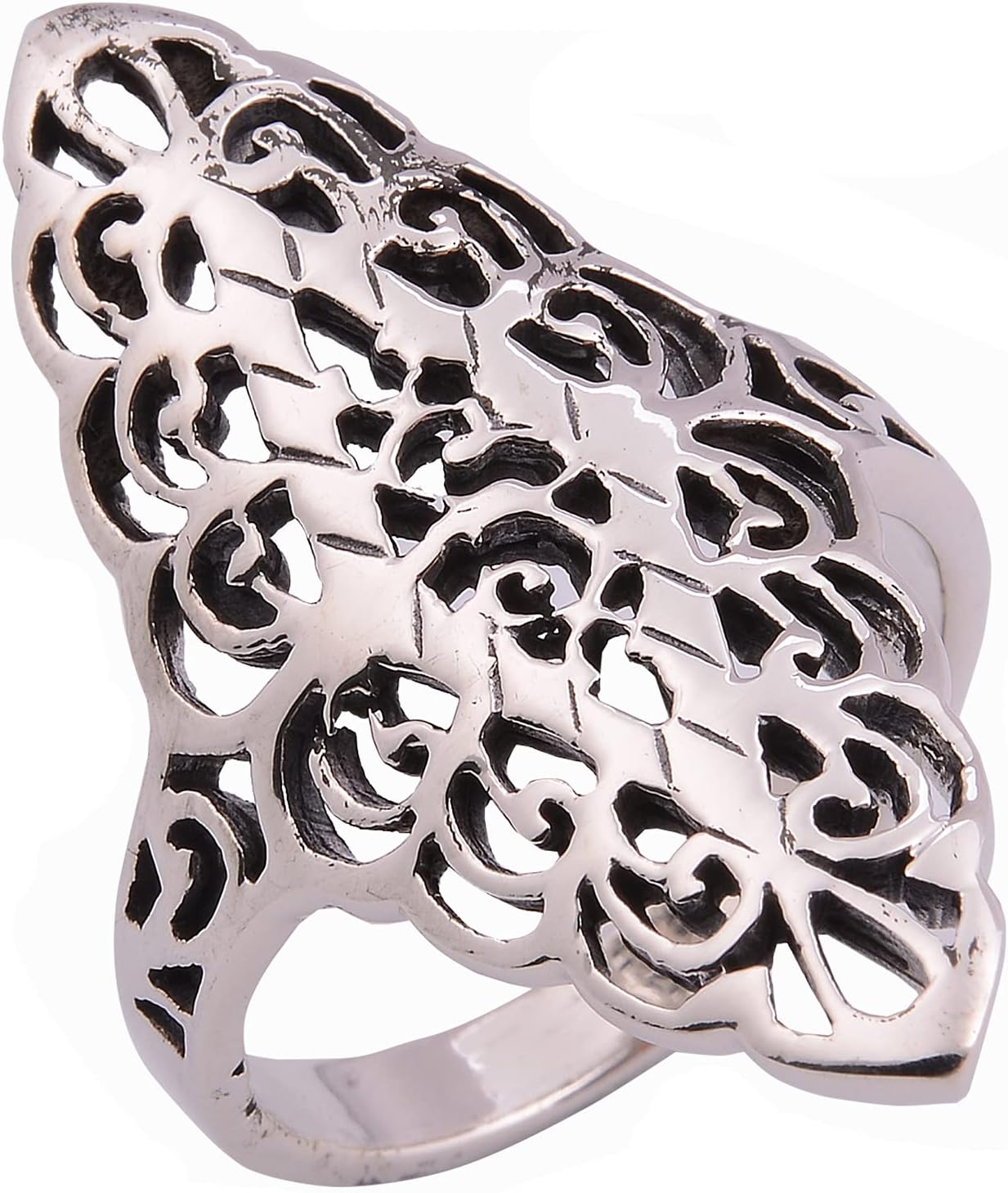 Beautiful Thai Design Ring Sterling Silver Size L to V (R)