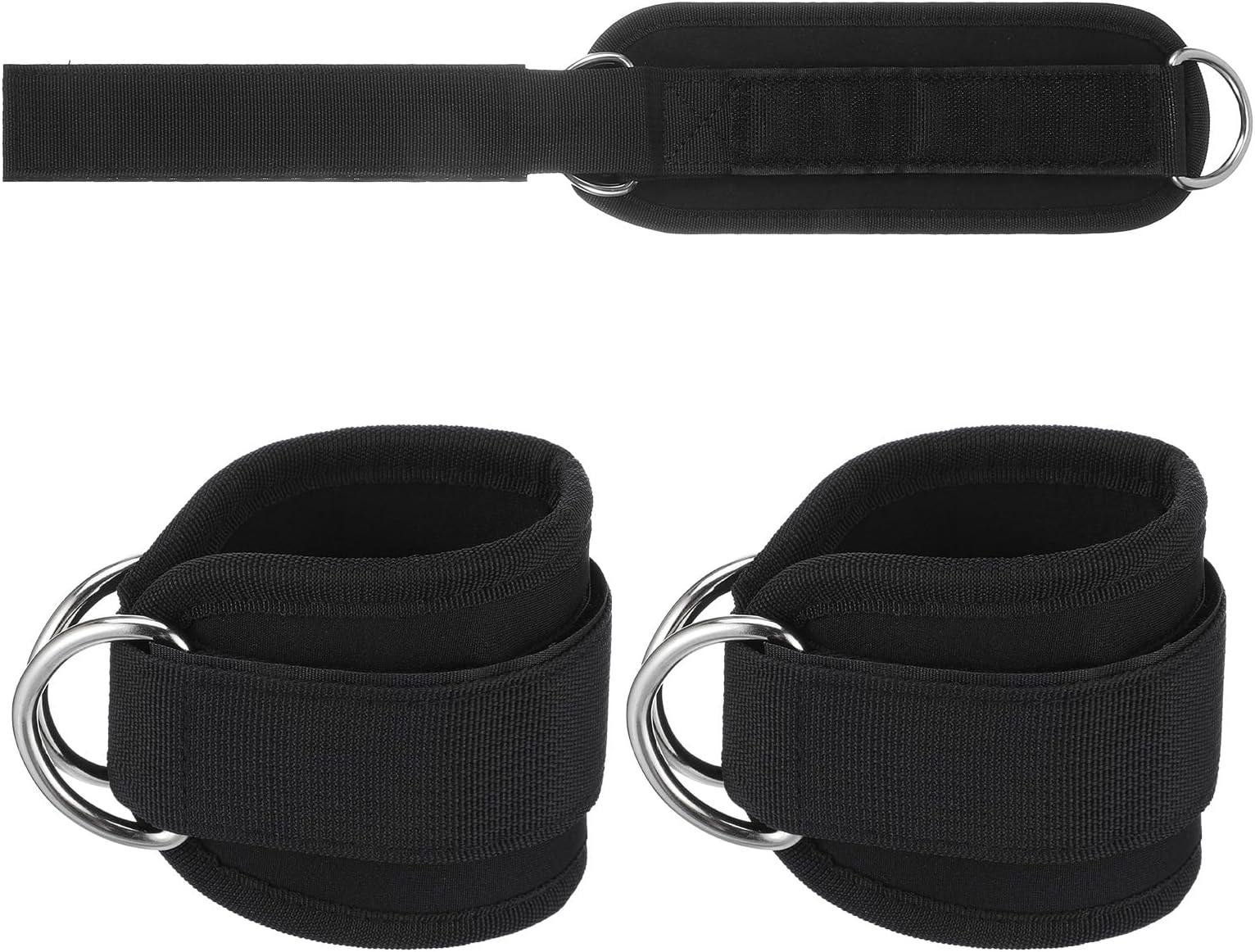 2 PCS Weightlifting Straps With D Ring, Adjustable Wrist Cuffs Gym, Padded Wrist Support, Cable Machine Accessories, Strength Training Equipment