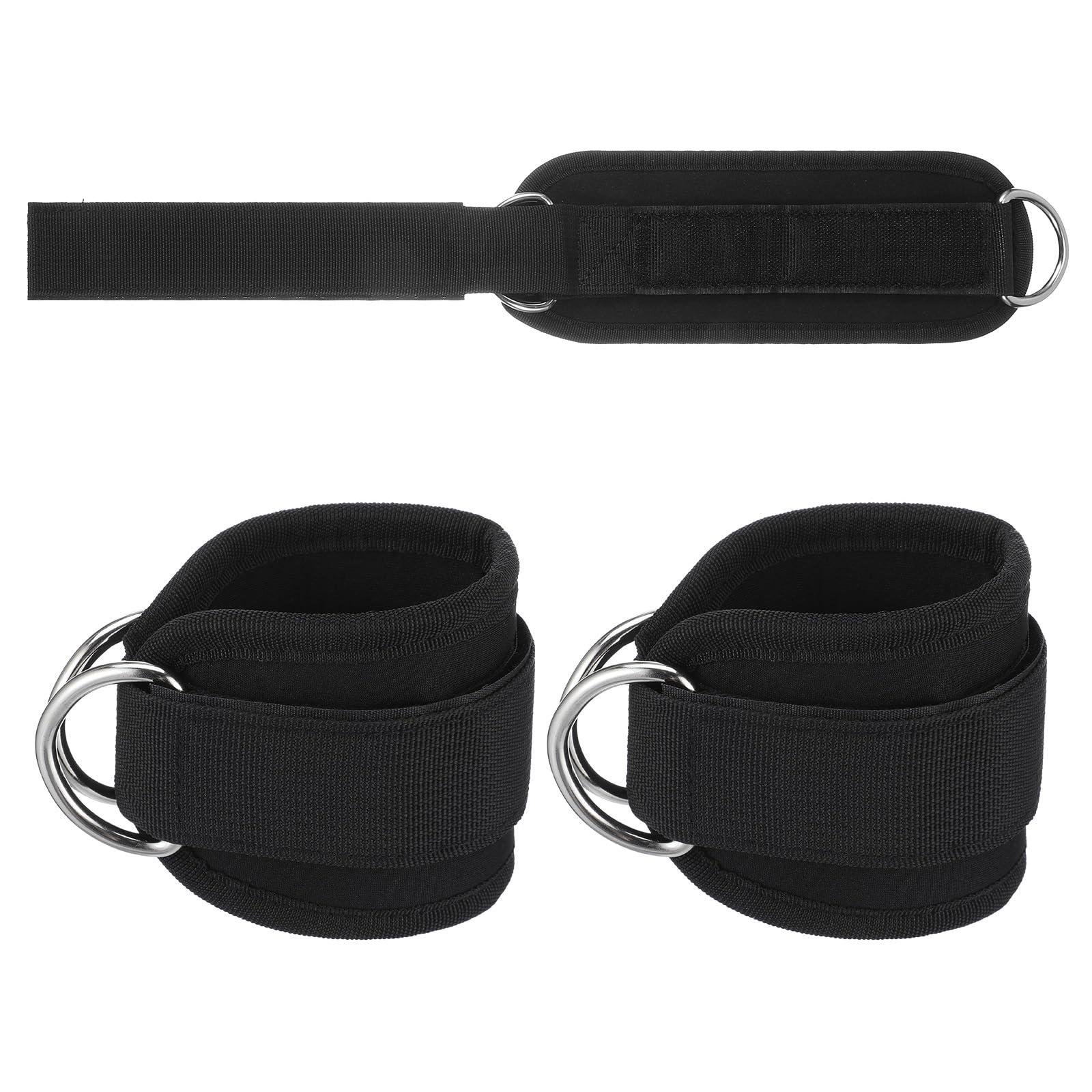 2 PCS Weightlifting Straps With D Ring, Adjustable Wrist Cuffs Gym, Padded Wrist Support, Cable Machine Accessories, Strength Training Equipment