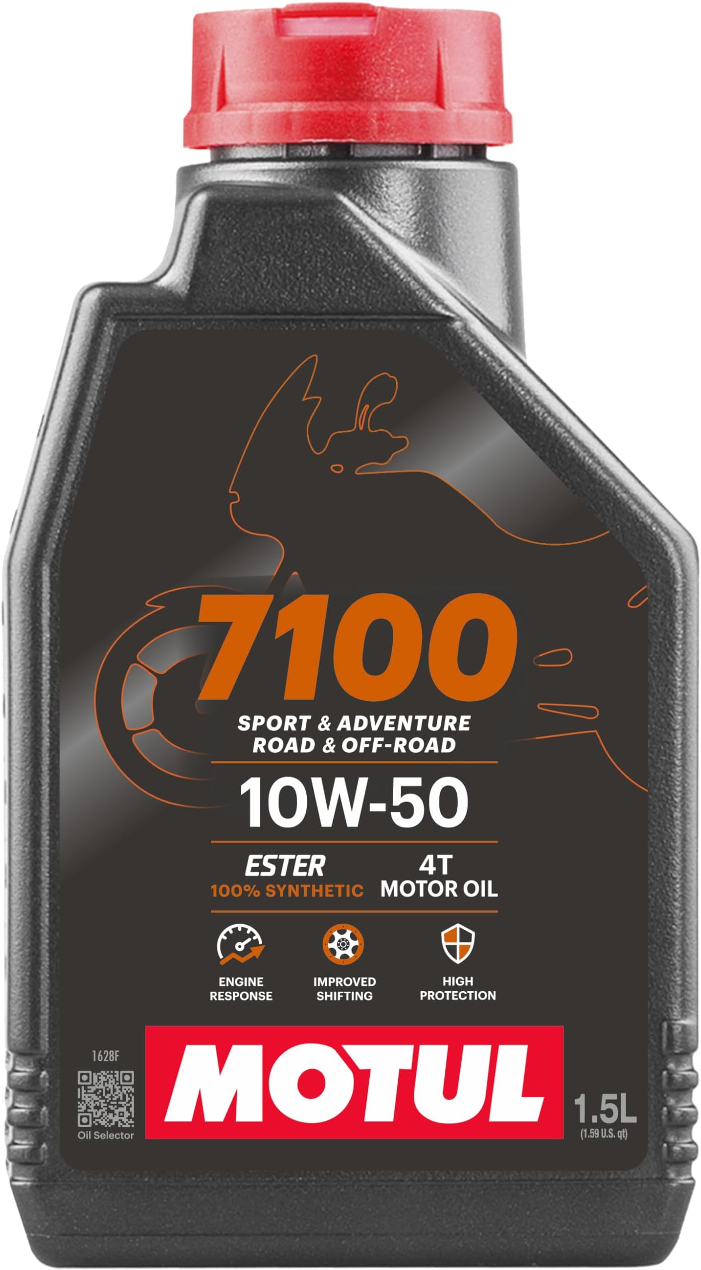- 7100 4T 10W-50 API SN Fully Synthetic Motorcycle Engine Oil – High Performance Protection, Smooth Gear Shifting & Superior Engine Care for Long-Lasting Riding, 1.5L