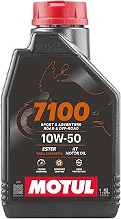 Motul 7100 4T 10W-50 API SN Fully Synthetic Petrol Engine Oil for Bikes (1.5 L)