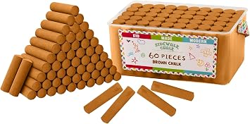 Kid Made Modern 60 Count Pack of Sidewalk Chalk Brown