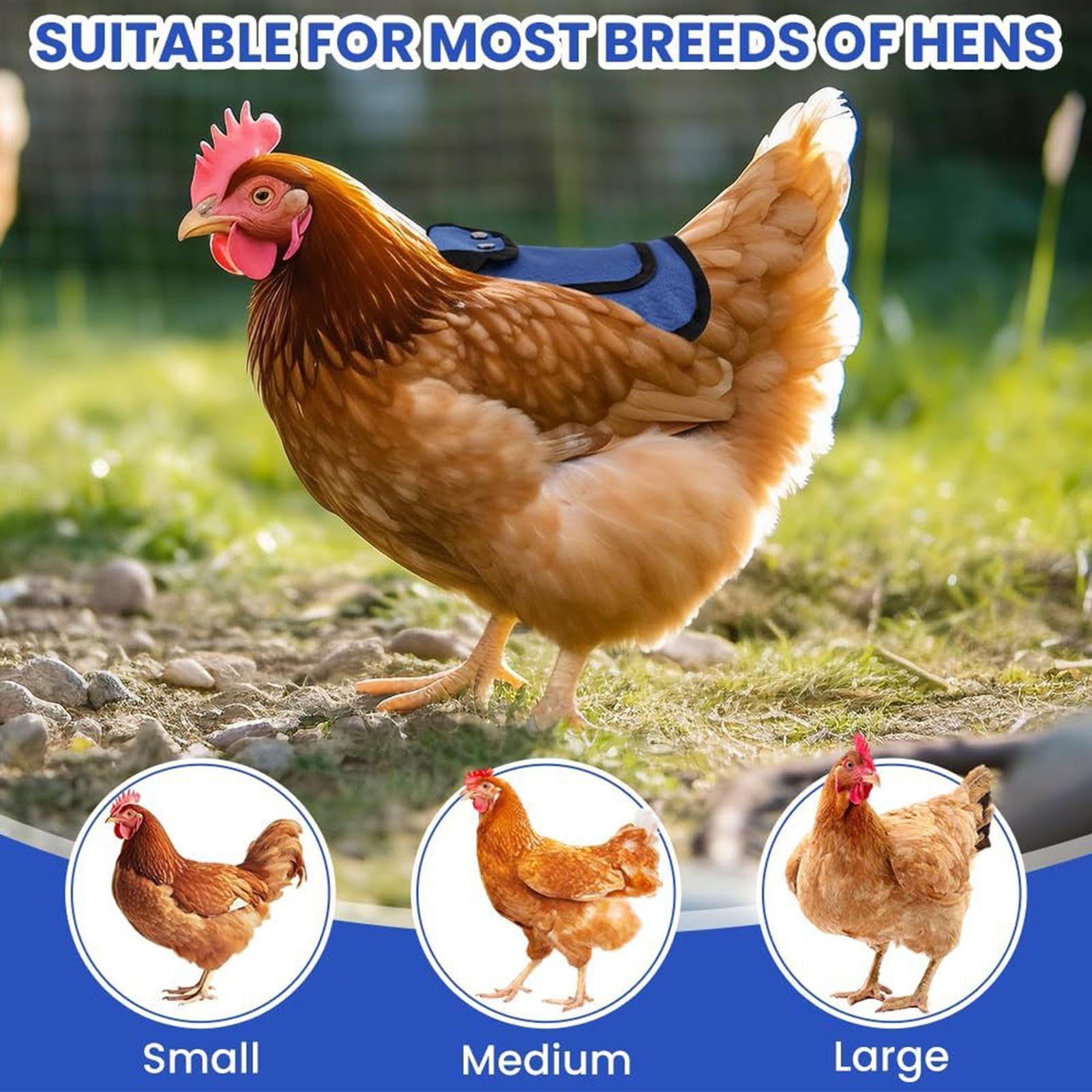 Suéter de silla de montar para gallina - Delantal de protección de aves | Ropa ajustable y cómoda para aves de corral, tela suave y transpirable, escudo antipeck, ropa de seguridad para palomas, galli — view 8