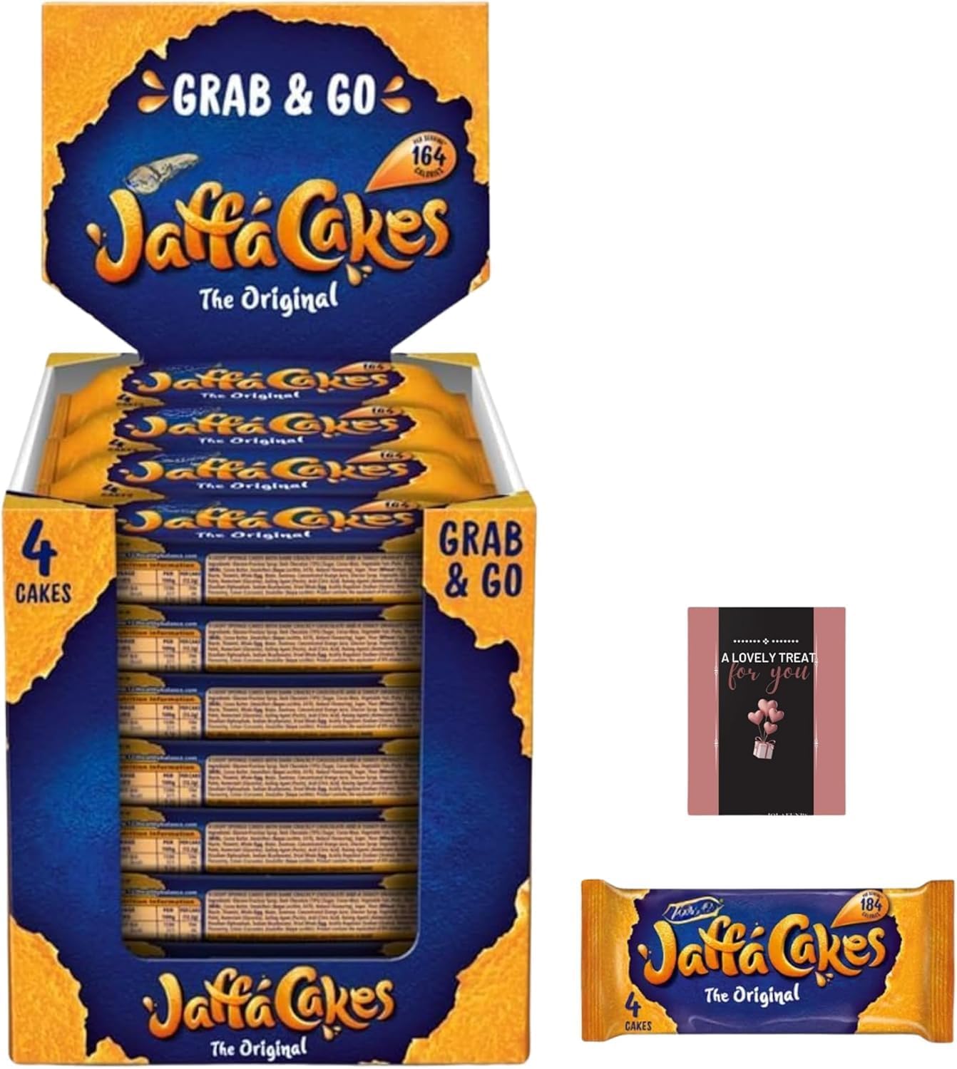 Jaffa Cakes Snack Pack – Individually Wrapped Chocolate Orange Cakes, 20 x 44g (4 per Pack), On-the-Go Treat for Kids, Offices & Tea Breaks