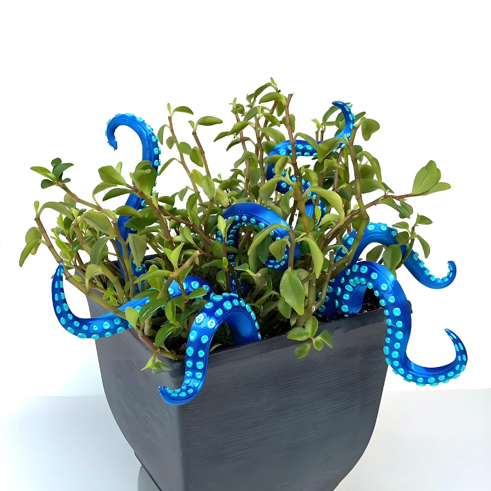 Poranlem Octopus Tentacle Plant Stake Creepy Garden Decor Glow in The Dark Cute Octopus Gifts Set of 7 Funny Animal Figurine Home Table Top Decorative