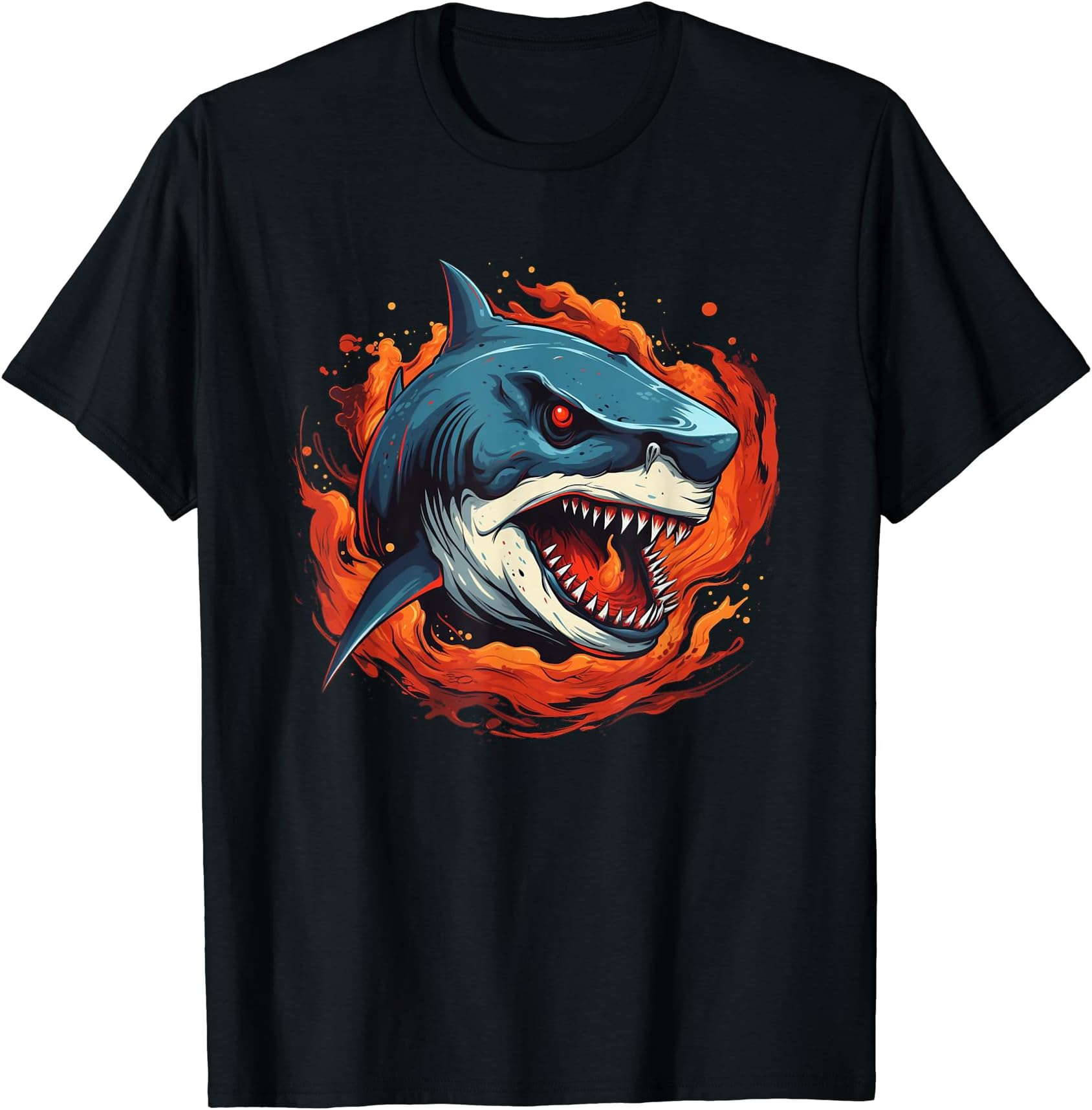 Cool burning Shark with Fire and Flames T-Shirt