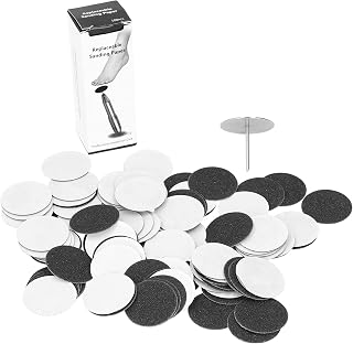 100pcs Replacement Sandpaper Discs,Callus Remover Tool Sandpaper Pad Sandpaper Discs for Electric Foot File & 1pcs Shaft Pedicure Tool Replacement Accessory for Dead Hard Dry Skin Removal(φ35mm)