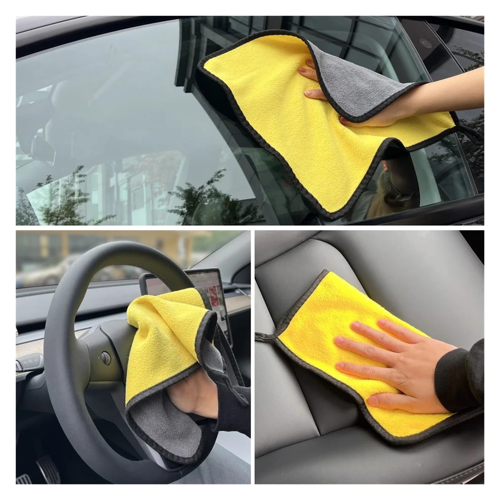Super Absorbent Microfiber Car Wash Towel - Thick Drying Cloth for Care Cleaning 30x60x10pcs — view 7