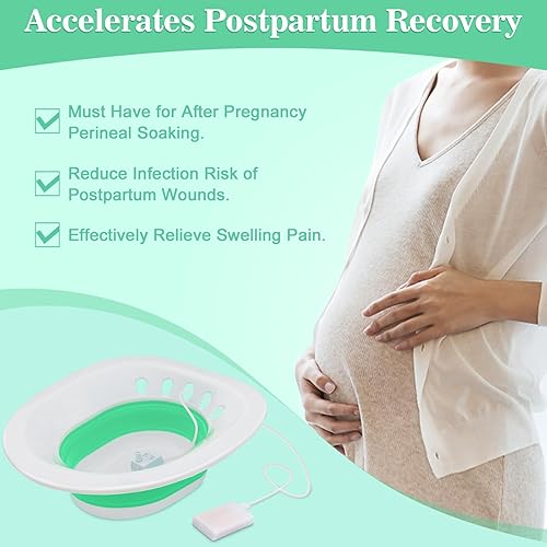 Miniatura 5 de Bañera eléctrica para hemorroides, baño de asiento para asiento de inodoro, lavabo plegable para cuidado posparto, cuenco de sales para mujeres y