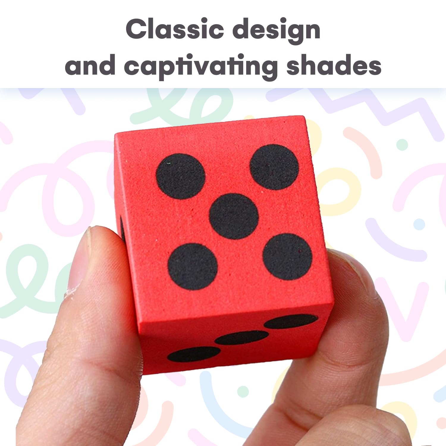 Foam Dice Set - 24 Colorful Dice for Games & Learning -7