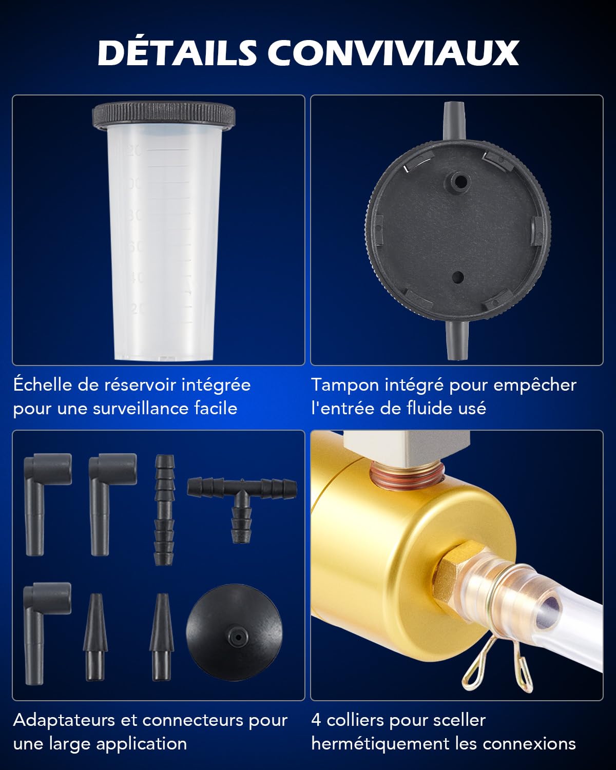 Orion Motor Tech Pompe à Dépression et Purgeur de Frein Moto & Auto, Kit de Purge de Liquide de Frein avec Pompe à Vide Manuelle et Manomètre, Testeur de Système de Vide Professionnel