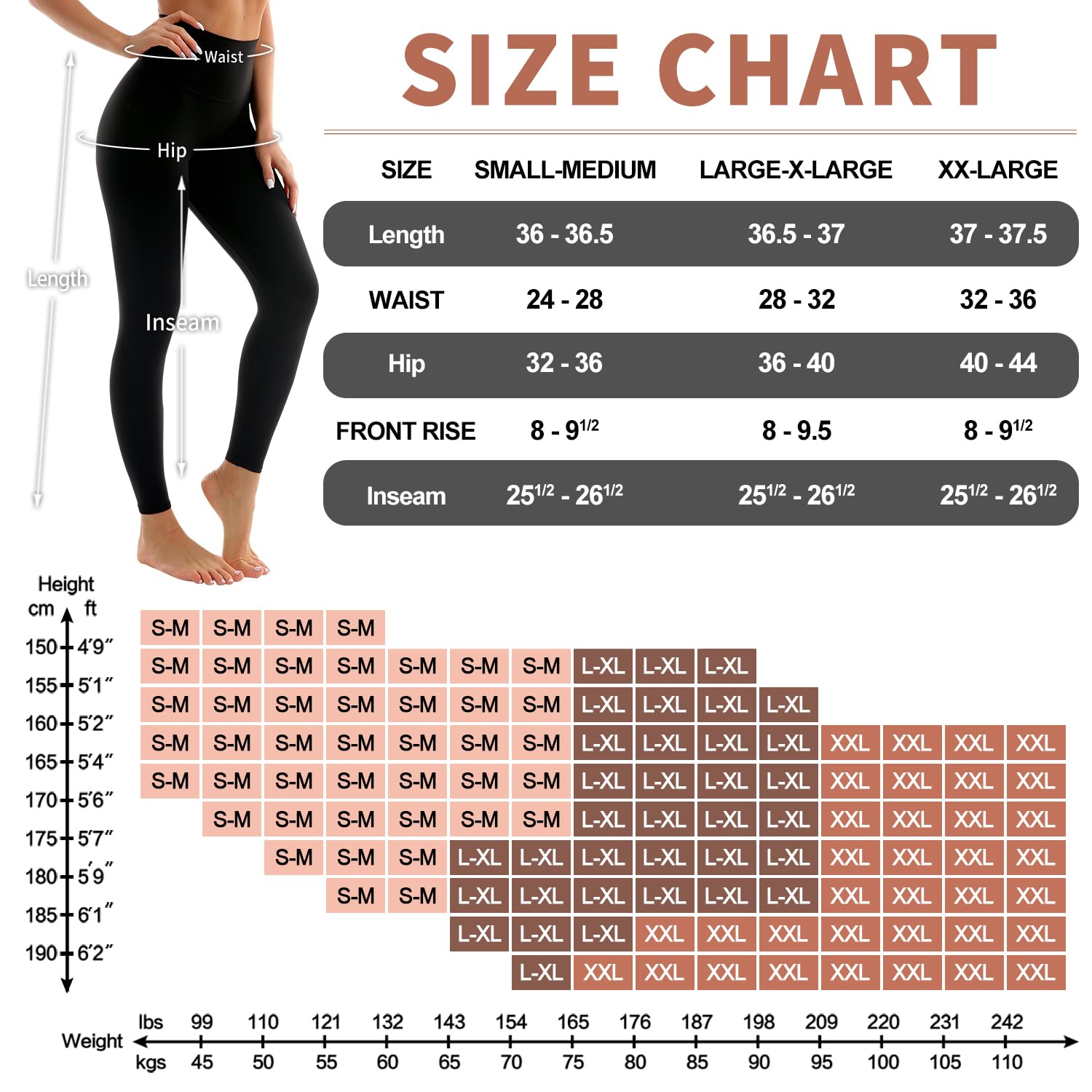 Leggings for Women - High Waisted Full Length Buttery Soft Yoga Pants for Workout Athletic Daily