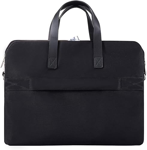 Miniatura 4 de Kamlui Bolsa para laptop de 13.3 pulgadas – para mujer, funda impermeable para laptop, hombro mensajero para computadora (13.3 pulgadas, negro)