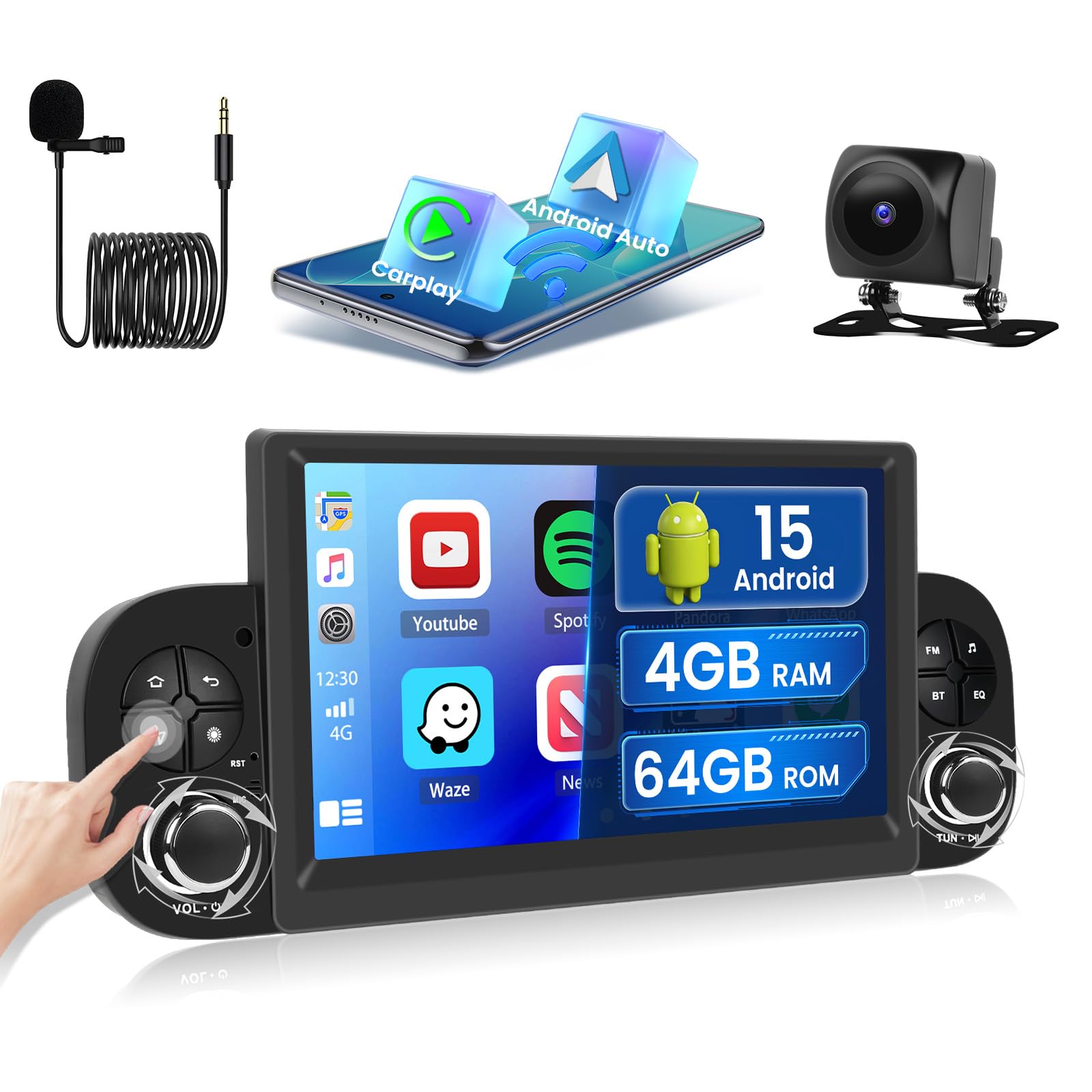 Android 13 Autoradio 9 pollici Touchscreen 8 core per Fiat Ducato 2006-2015 WiFi Wireless Android Auto & Wireless Carplay Bluetooth WiFi 4G GPS RDS