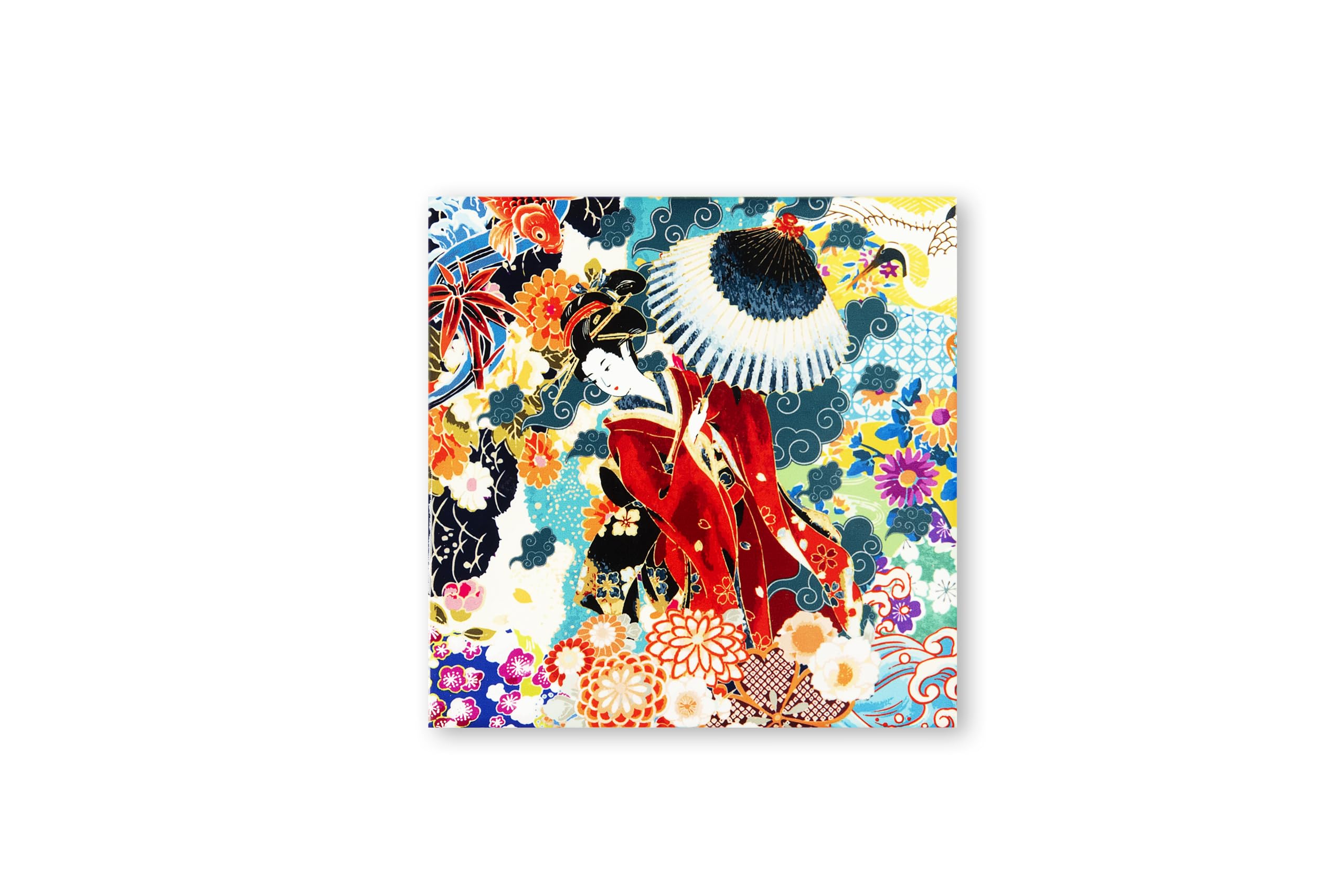 Excelsa Kimono Sottopentola Orientale in Ceramica e Sughero, 15x15 cm, Multicolore