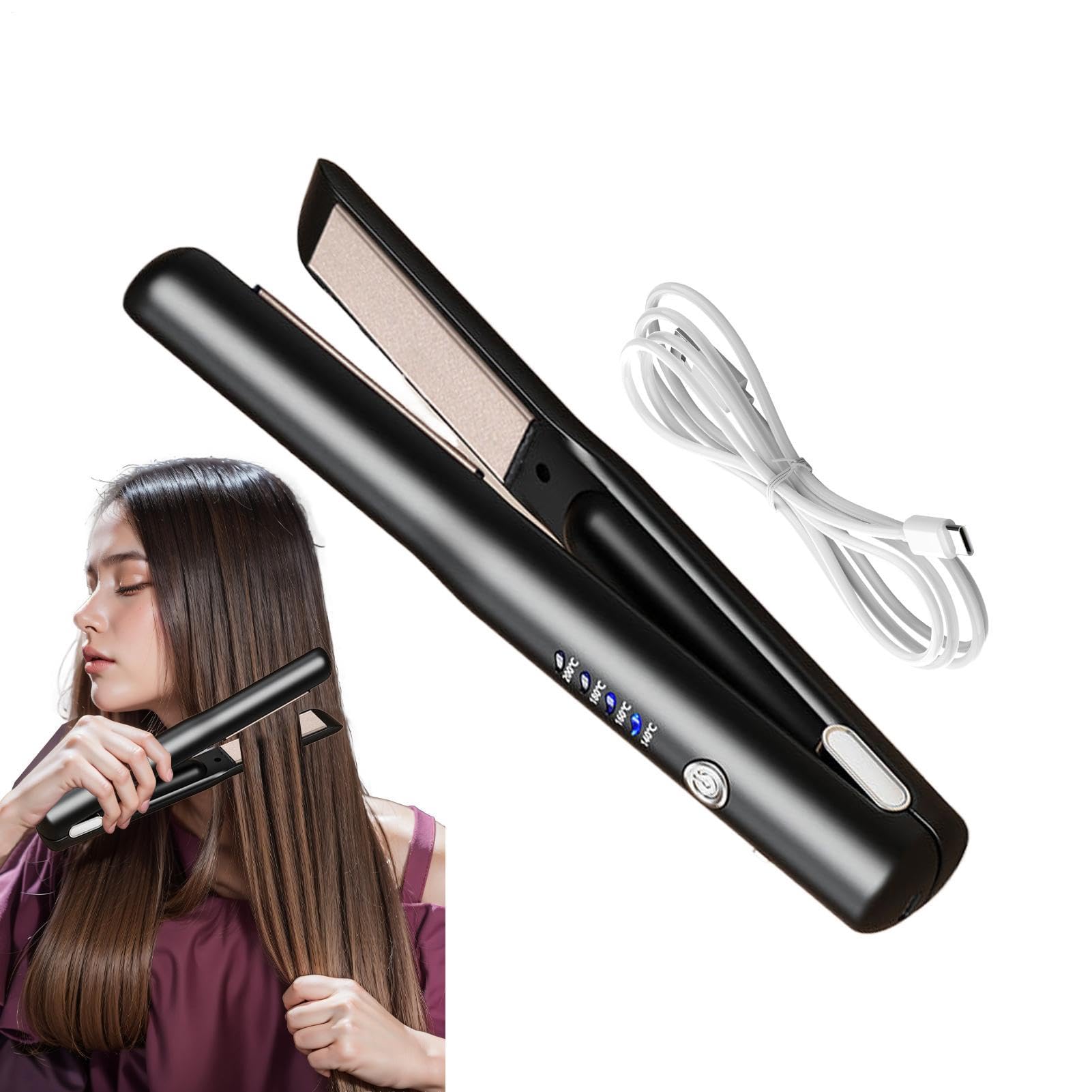 Piastra lisciante senza fili, piastra per capelli portatile senza fili | Bacchetta arricciacapelli piccola senza fili Meno Strumenti per lo styli