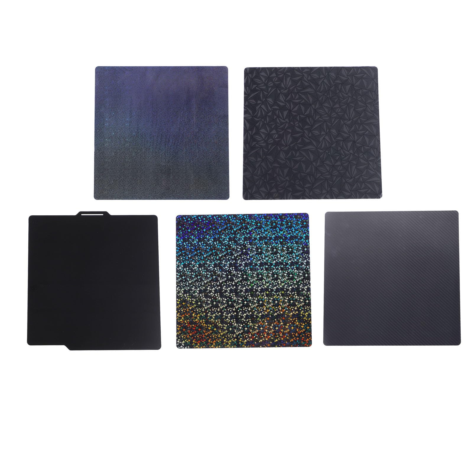 Strong Magnetic 257x257mm PEI Build Plate Kit with PET PEO PEY Transfer Films for 3D Printer, Wide Filament Compatibility, Unique Bottom Pattern, Versatile Use