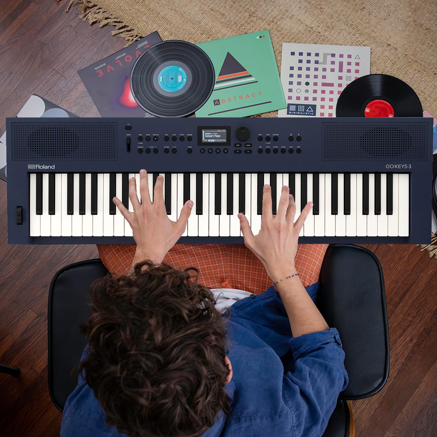 Roland GO:Keys 3 Music Creation Keyboard Midnight Blue 61 Tasten + keepdrum Keyboardständer